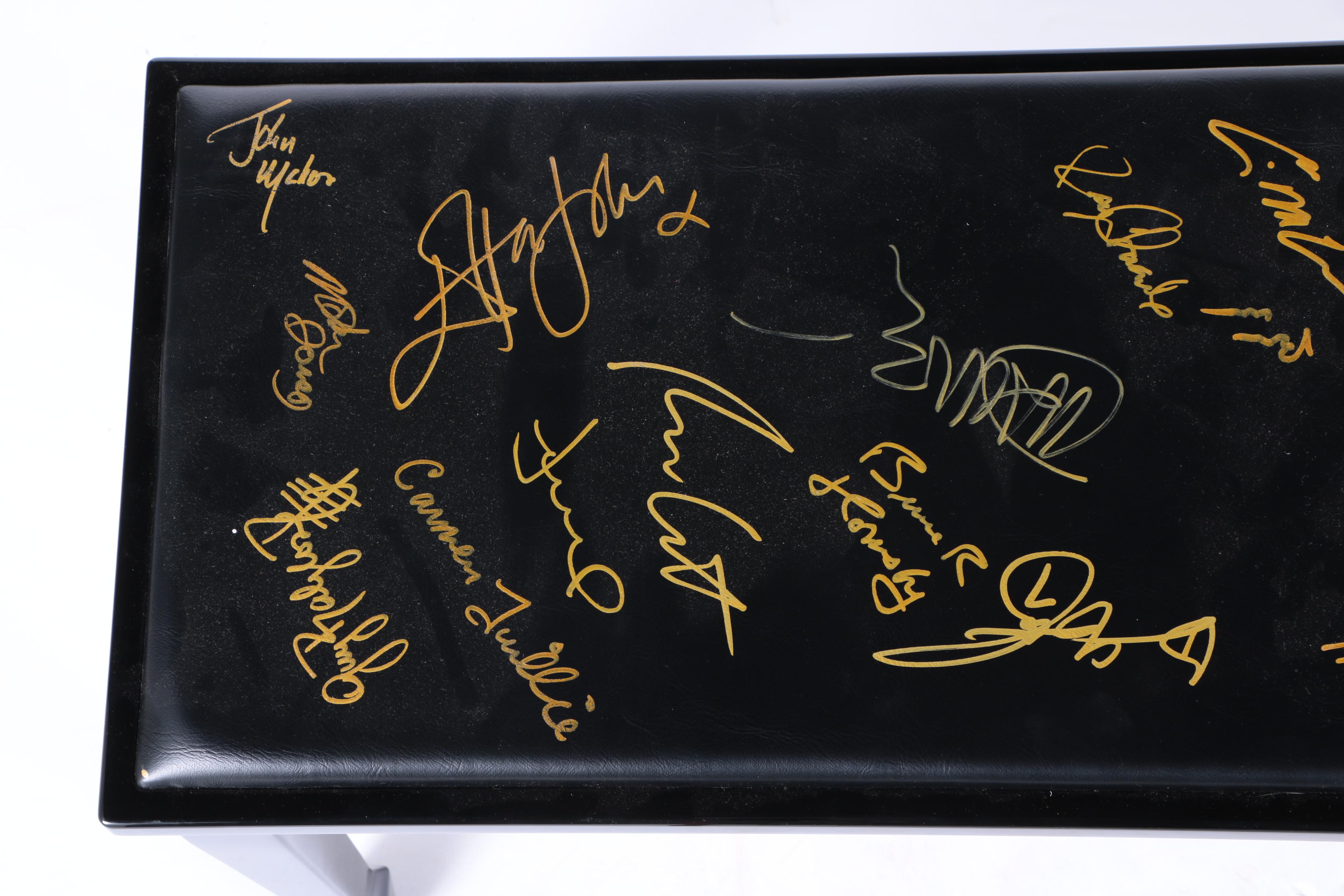 Signed Elton John, Bruce Hornsby, Ray Charles, Randy Newman and More Piano Bench