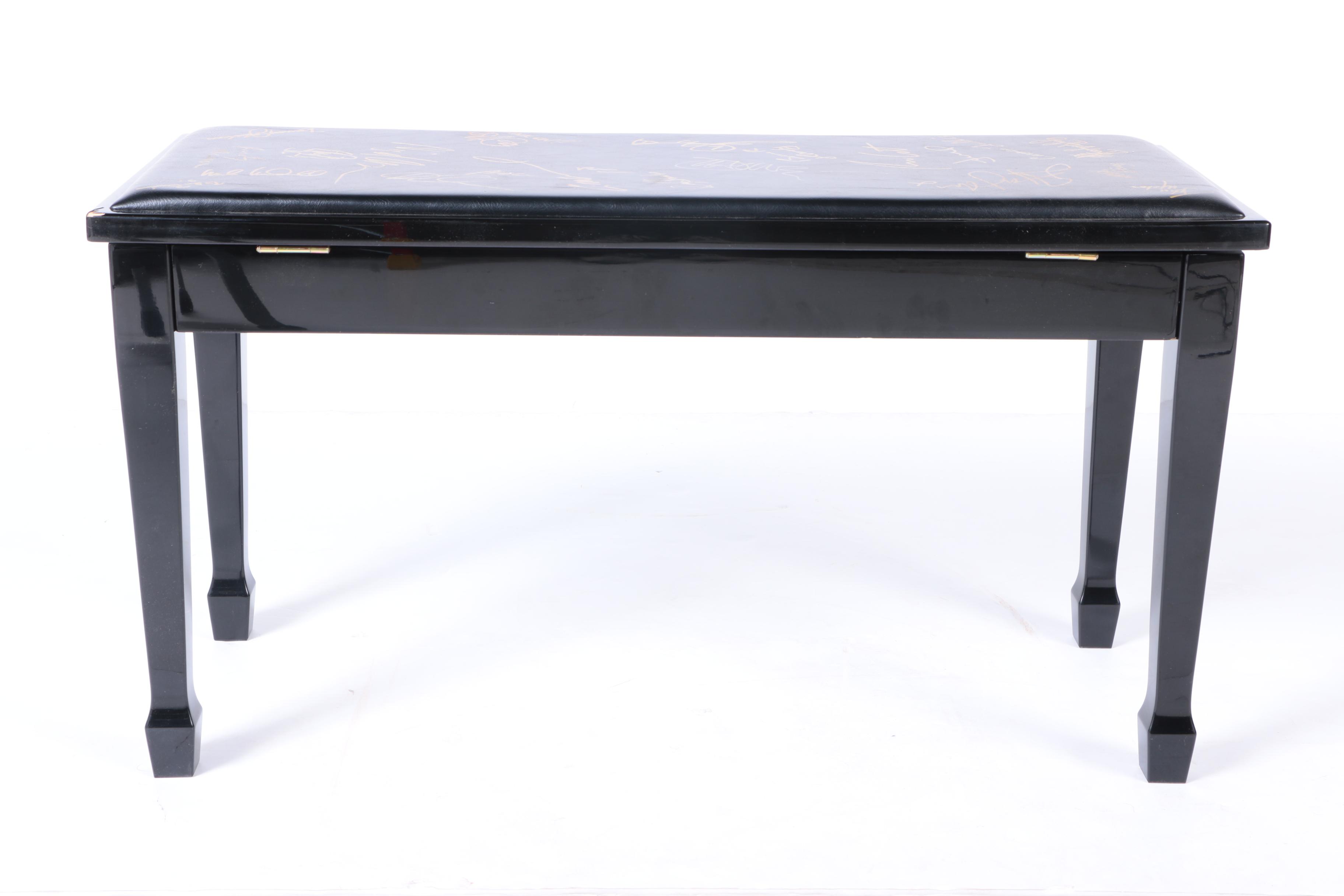 Signed Elton John, Bruce Hornsby, Ray Charles, Randy Newman and More Piano Bench