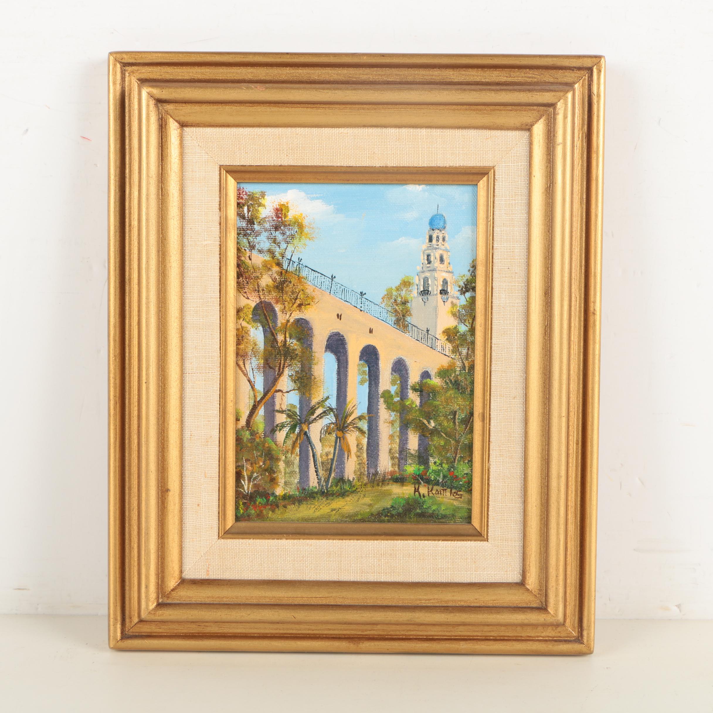 Klara Komlos Acrylic Painting of Cabrillo Bridge