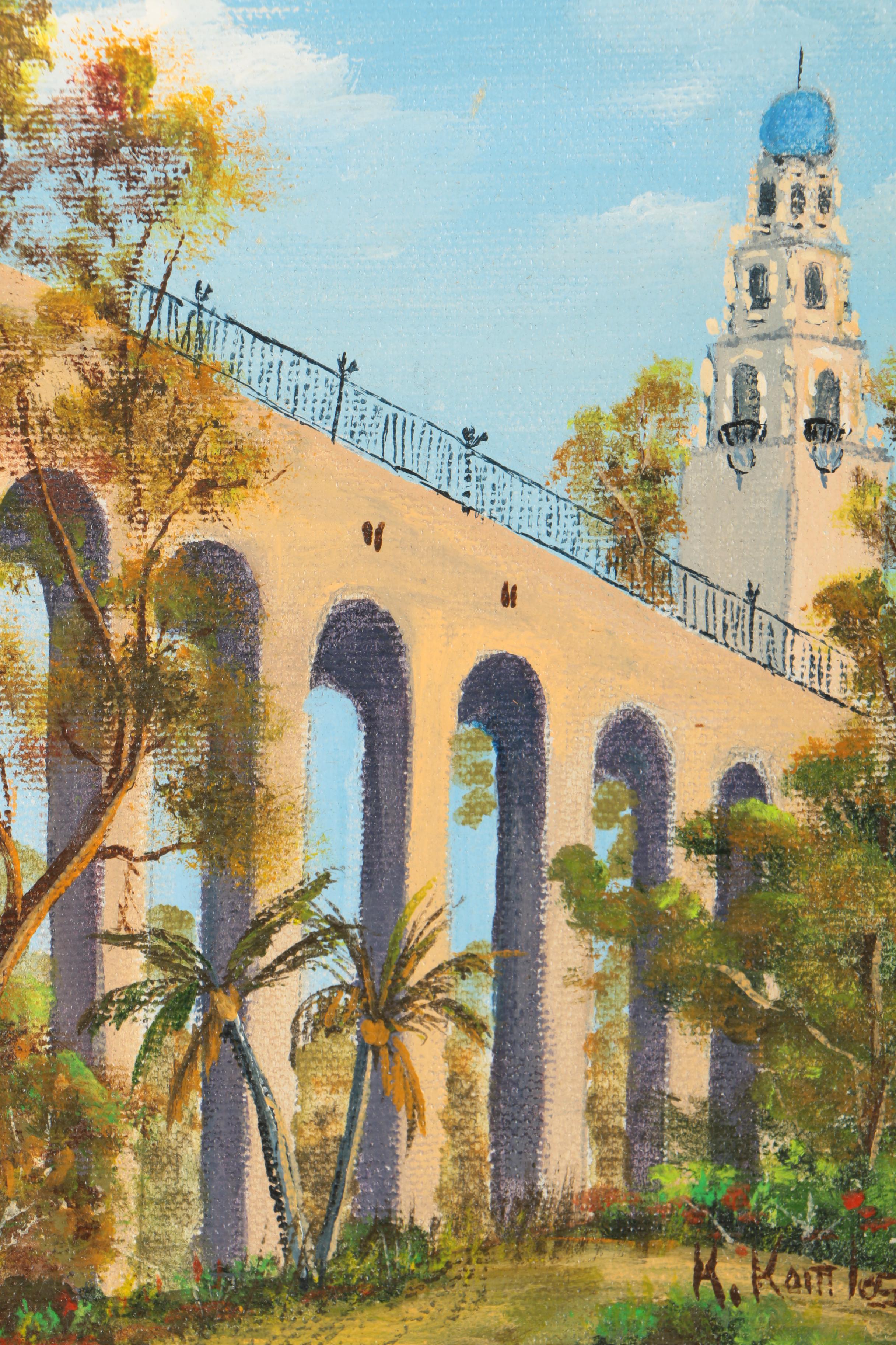 Klara Komlos Acrylic Painting of Cabrillo Bridge
