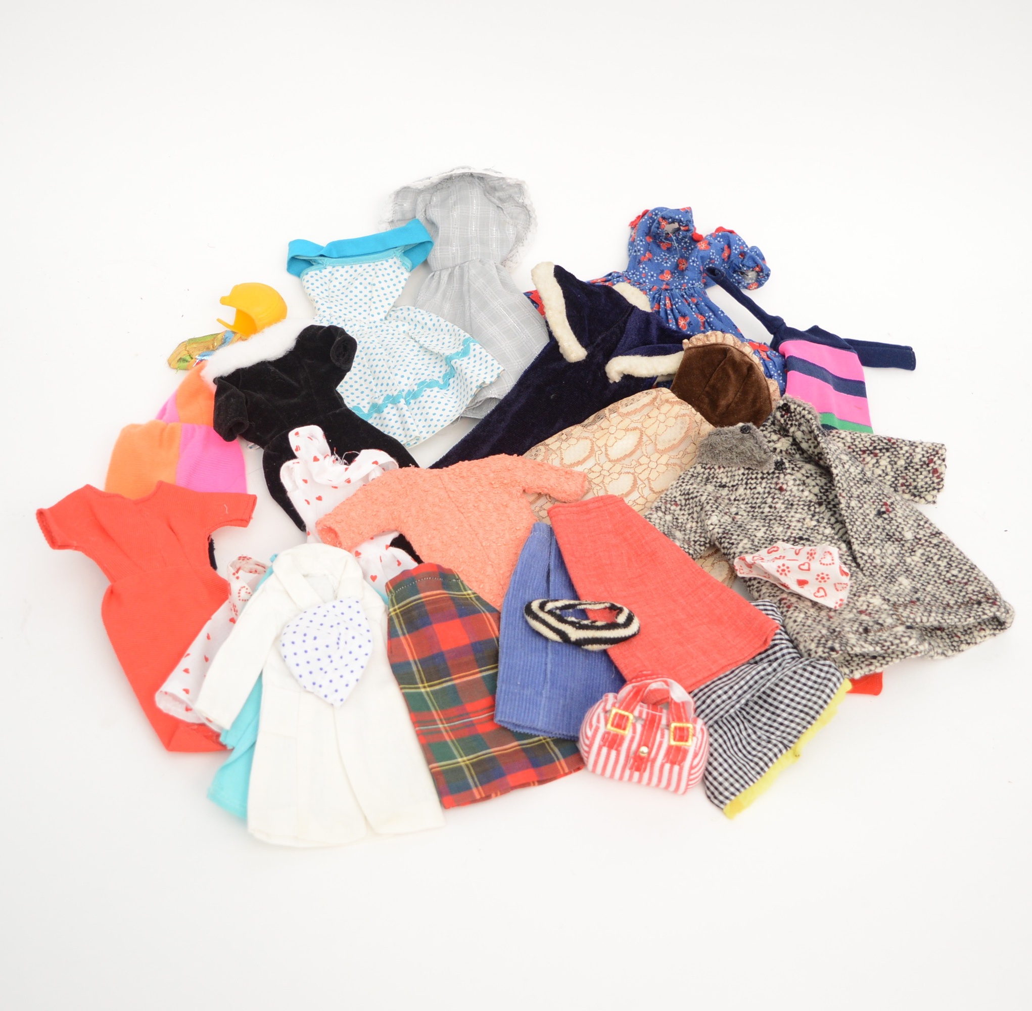 Vintage Skipper and Barbie Carrying Cases and Handmade Barbie Clothes