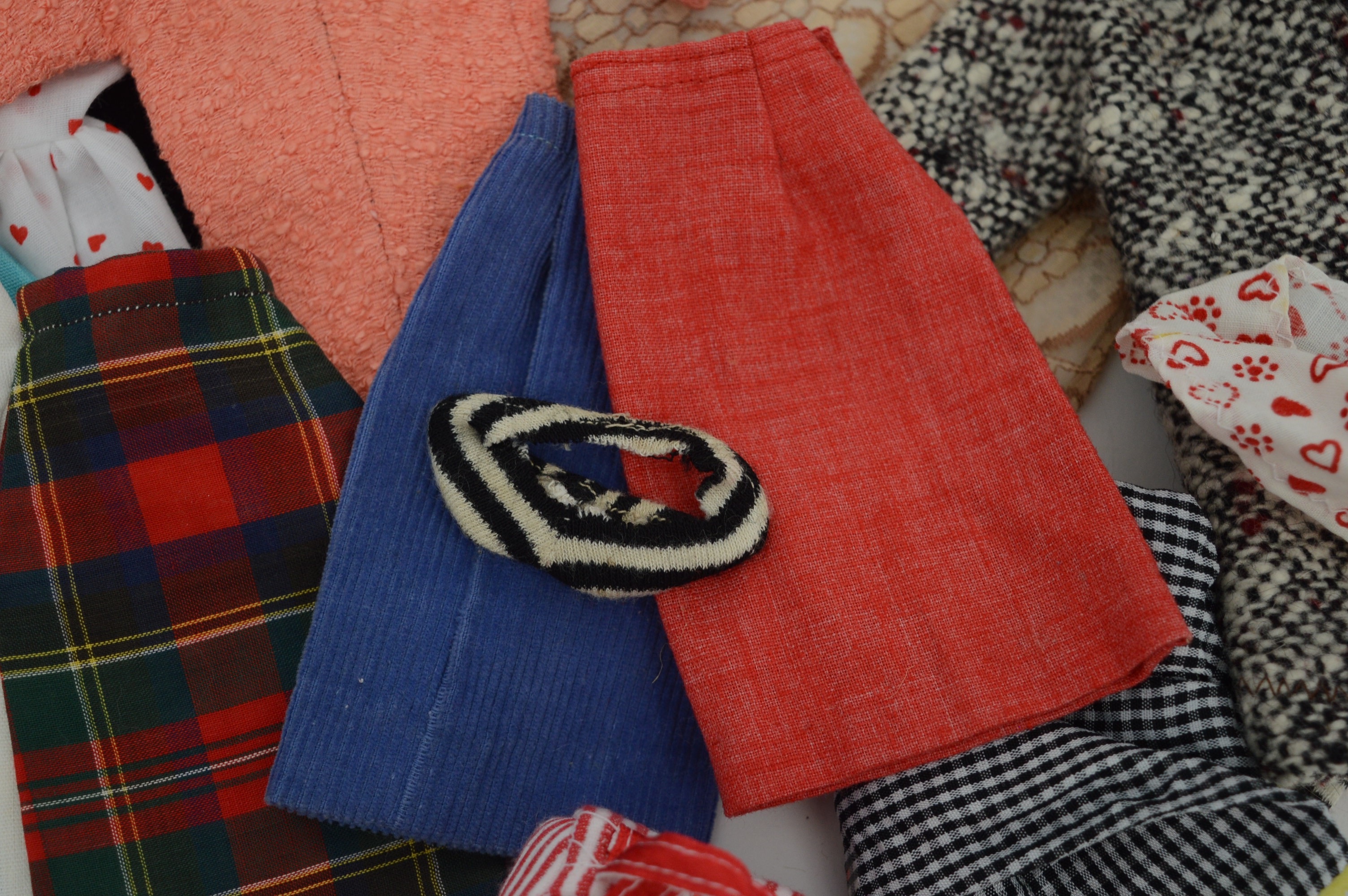 Vintage Skipper and Barbie Carrying Cases and Handmade Barbie Clothes