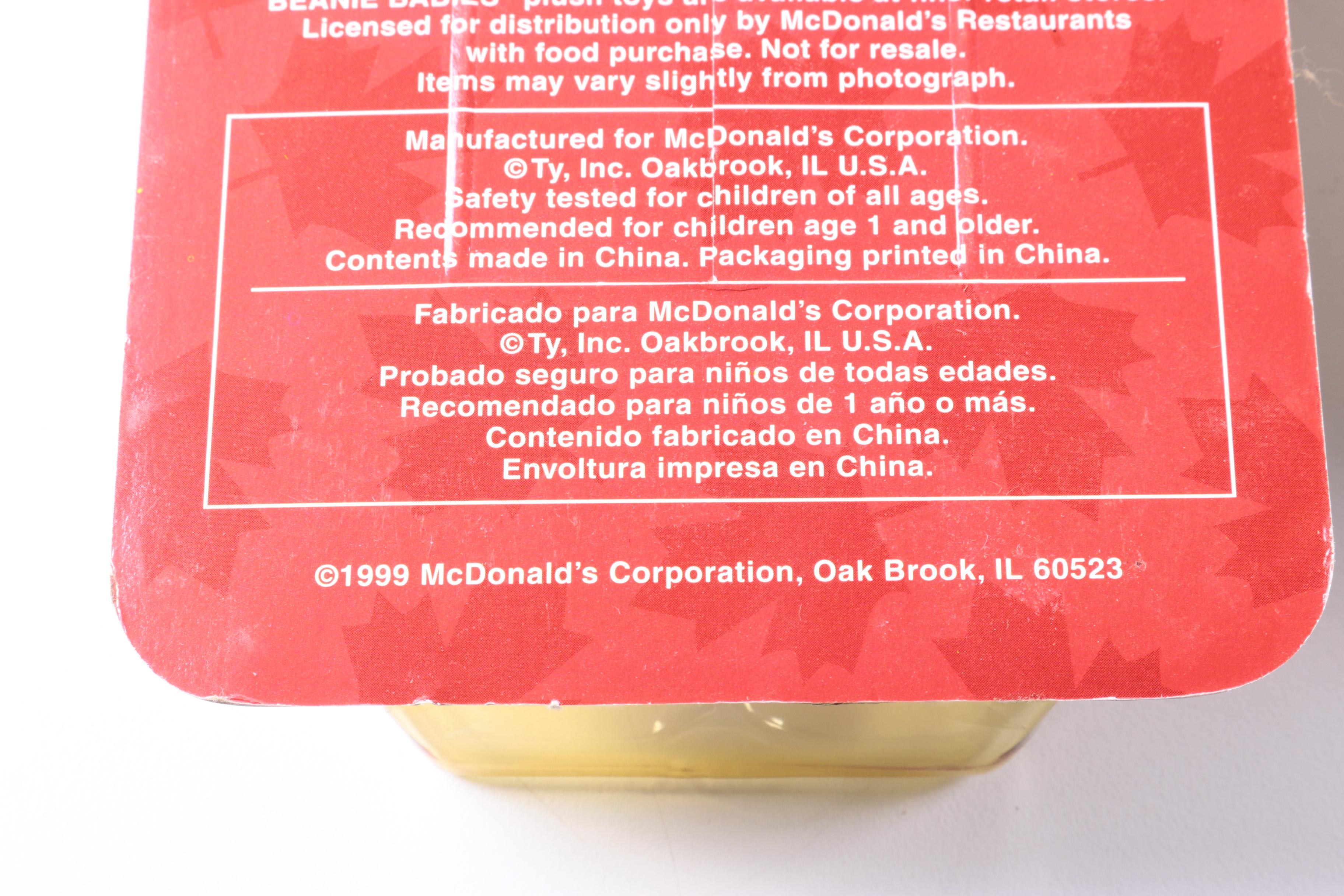 1999 Ty Teenie Beanies International Bears for Ronald McDonald House