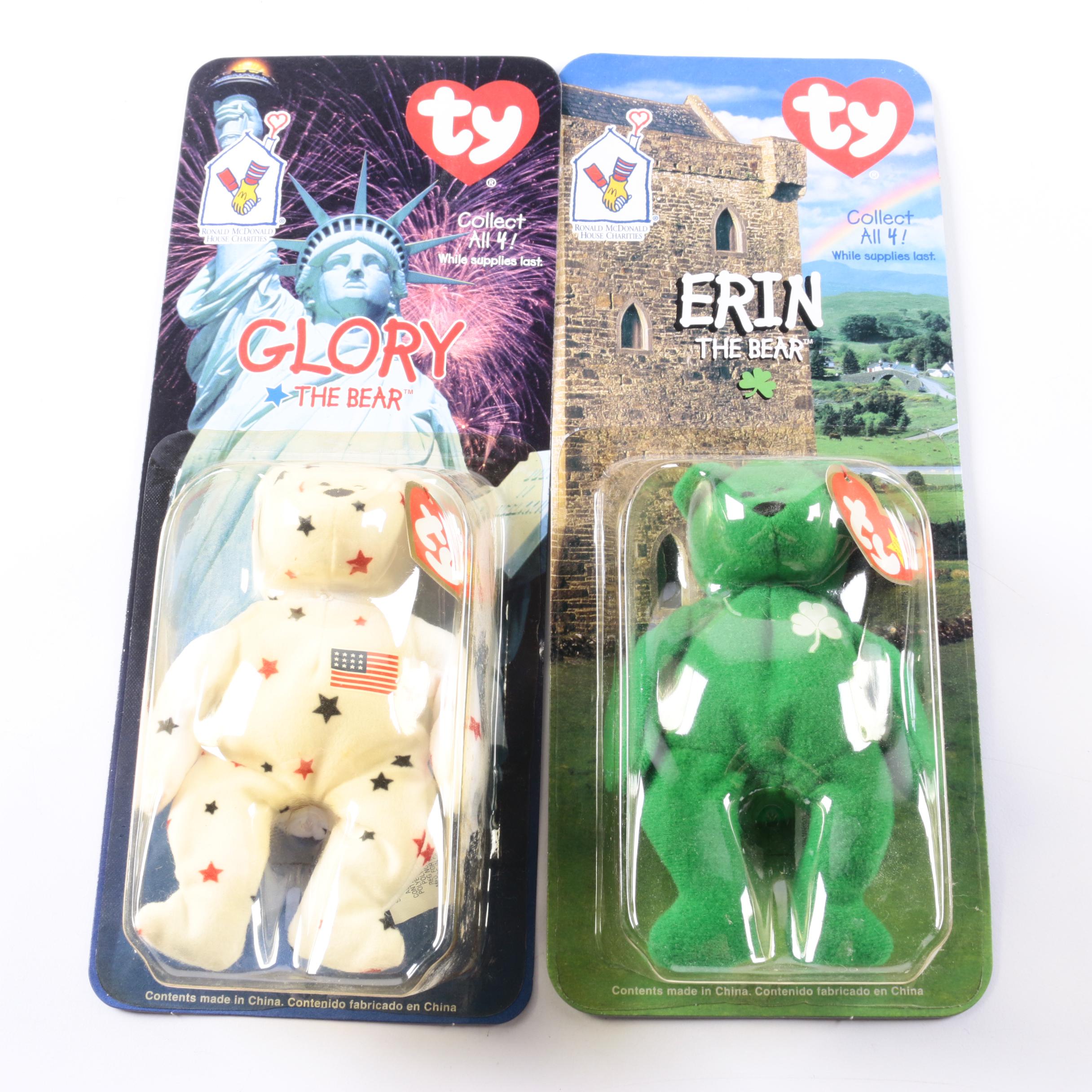 1999 Ty Teenie Beanies International Bears for Ronald McDonald House