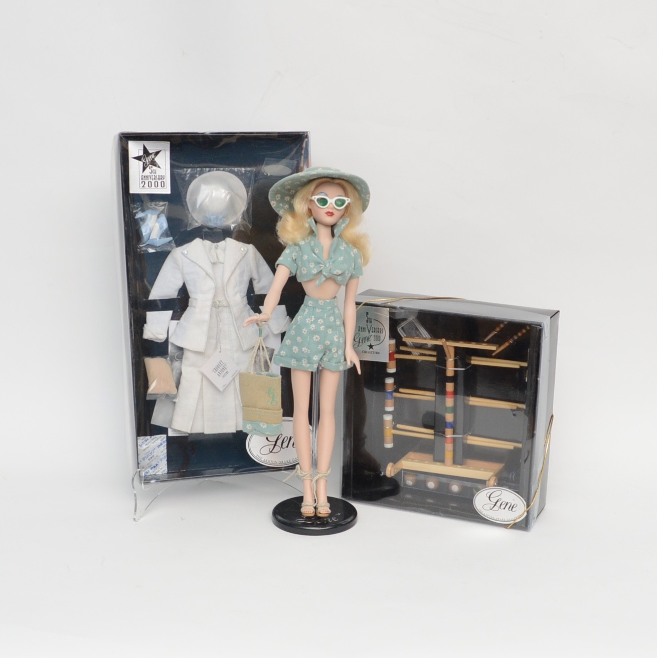 Gene Doll on Stand with Outfit in box and Croquet in Box