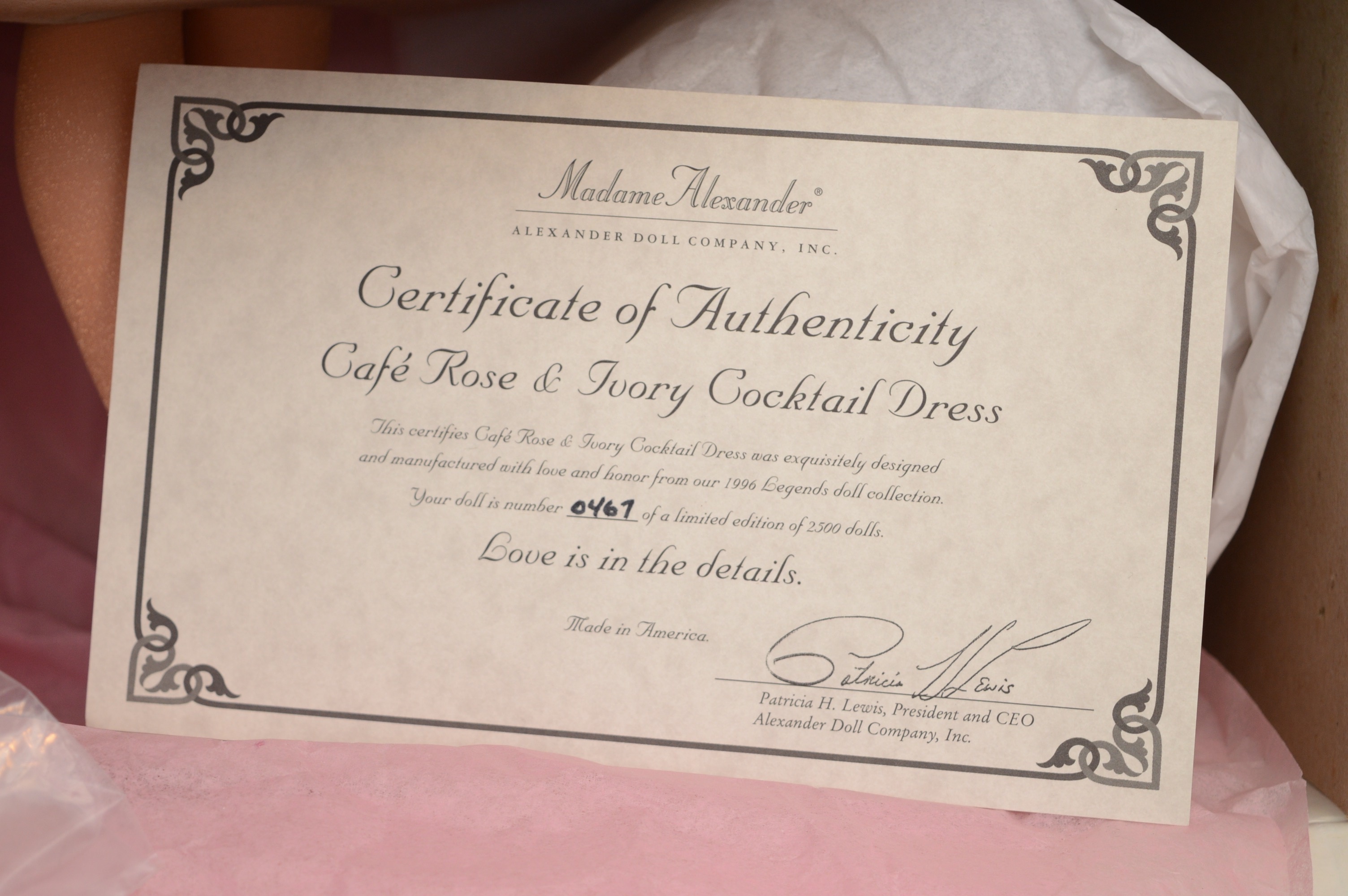 Madame Alexander Cafe Rose Cissy Doll