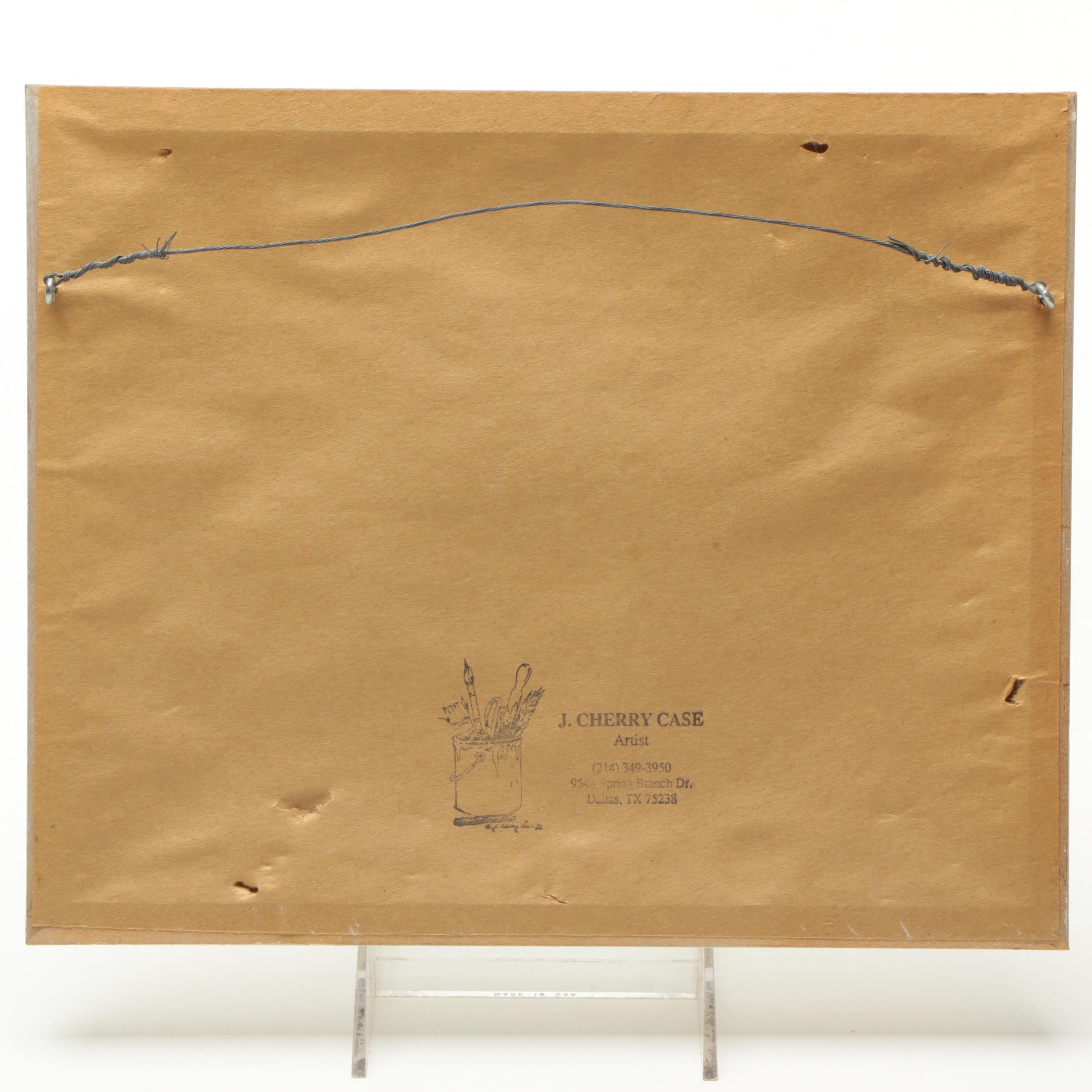 J. Cherry Case Ink Drawing of Figures Reading on a Beach