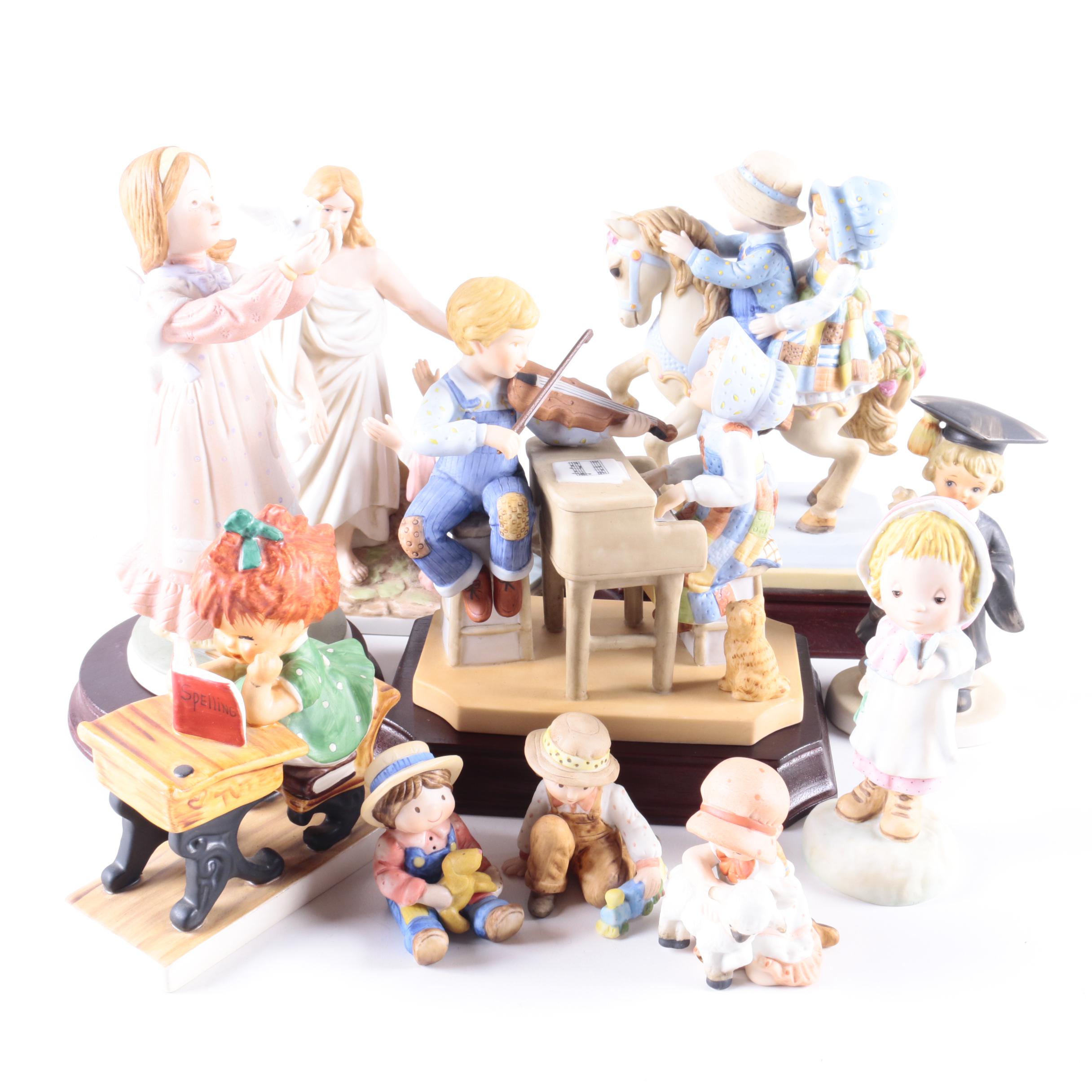 Porcelain Figurine Collection Including Lefton and Hallmark