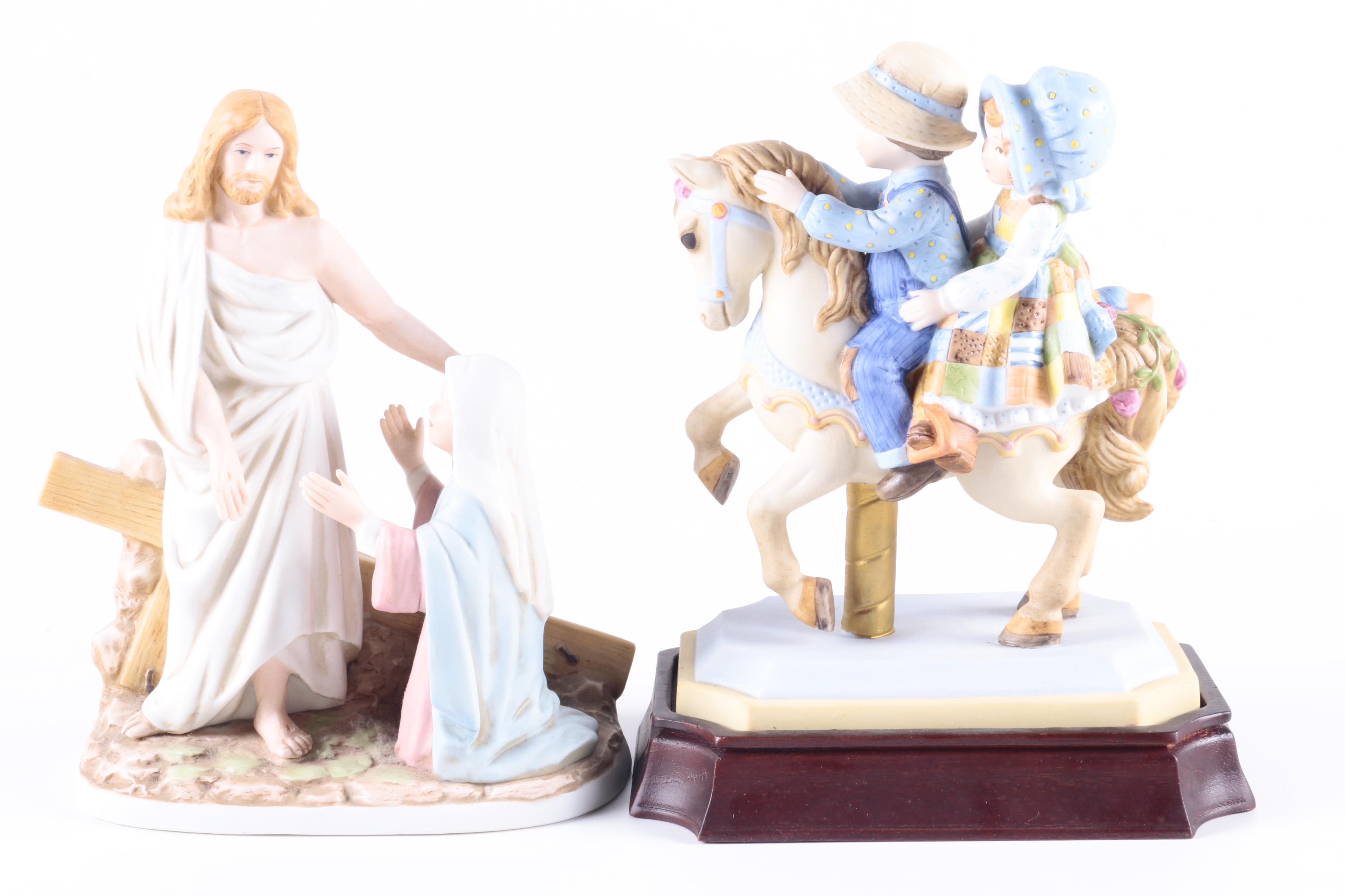 Porcelain Figurine Collection Including Lefton and Hallmark