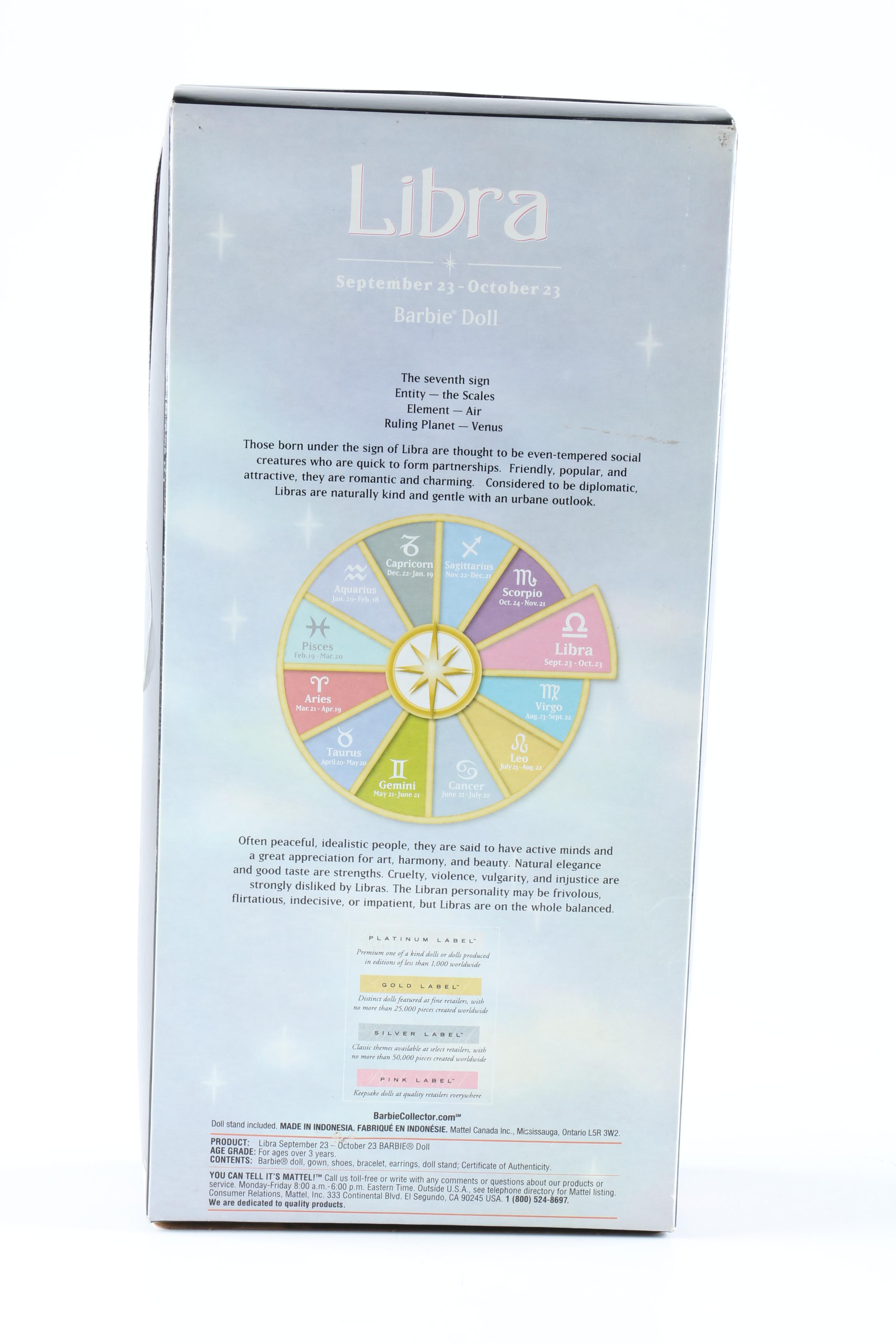 Barbie Horoscope Dolls Taurus, Virgo, and Libra