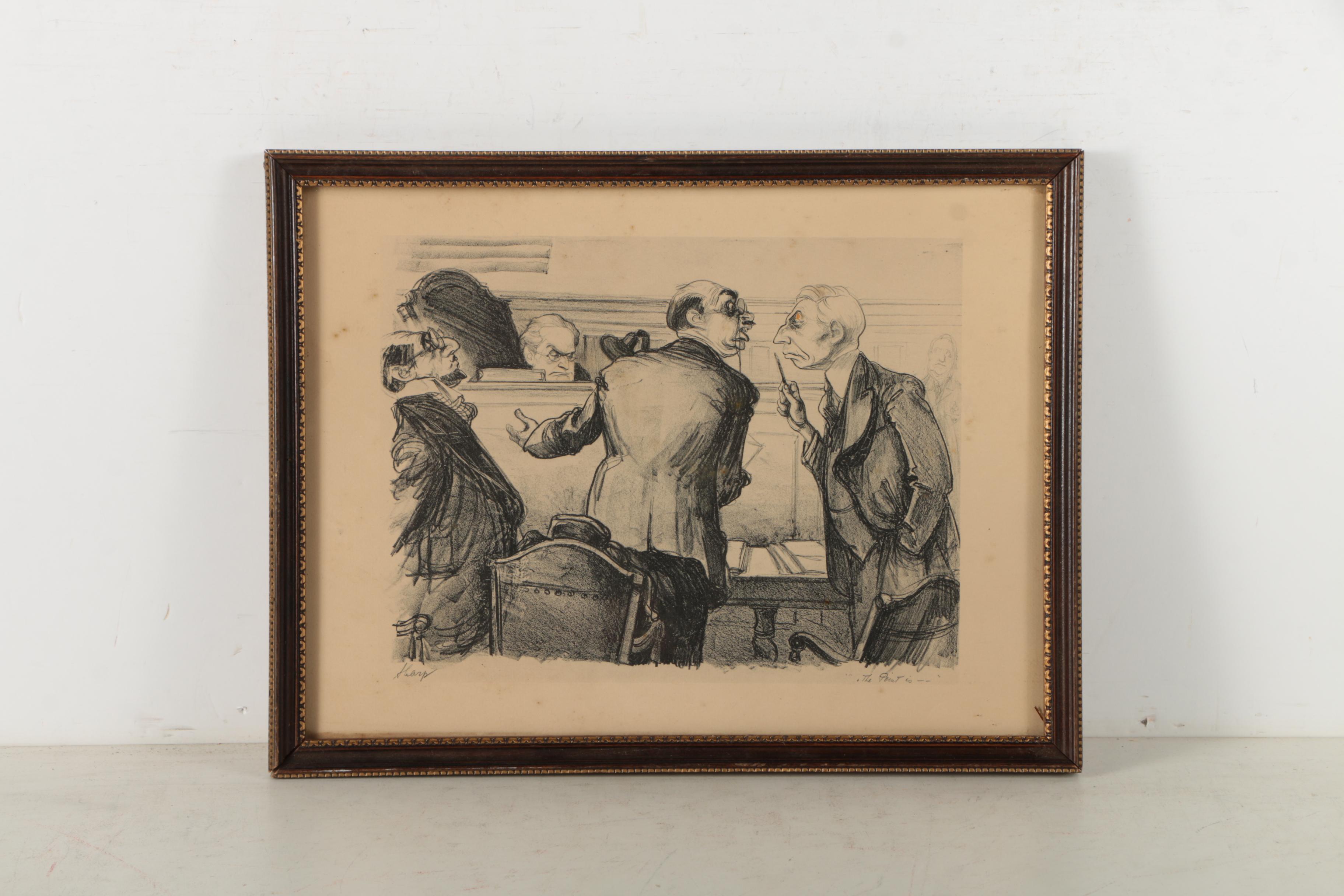William Sharp Lithographic Illustrations of Courtroom Scenes