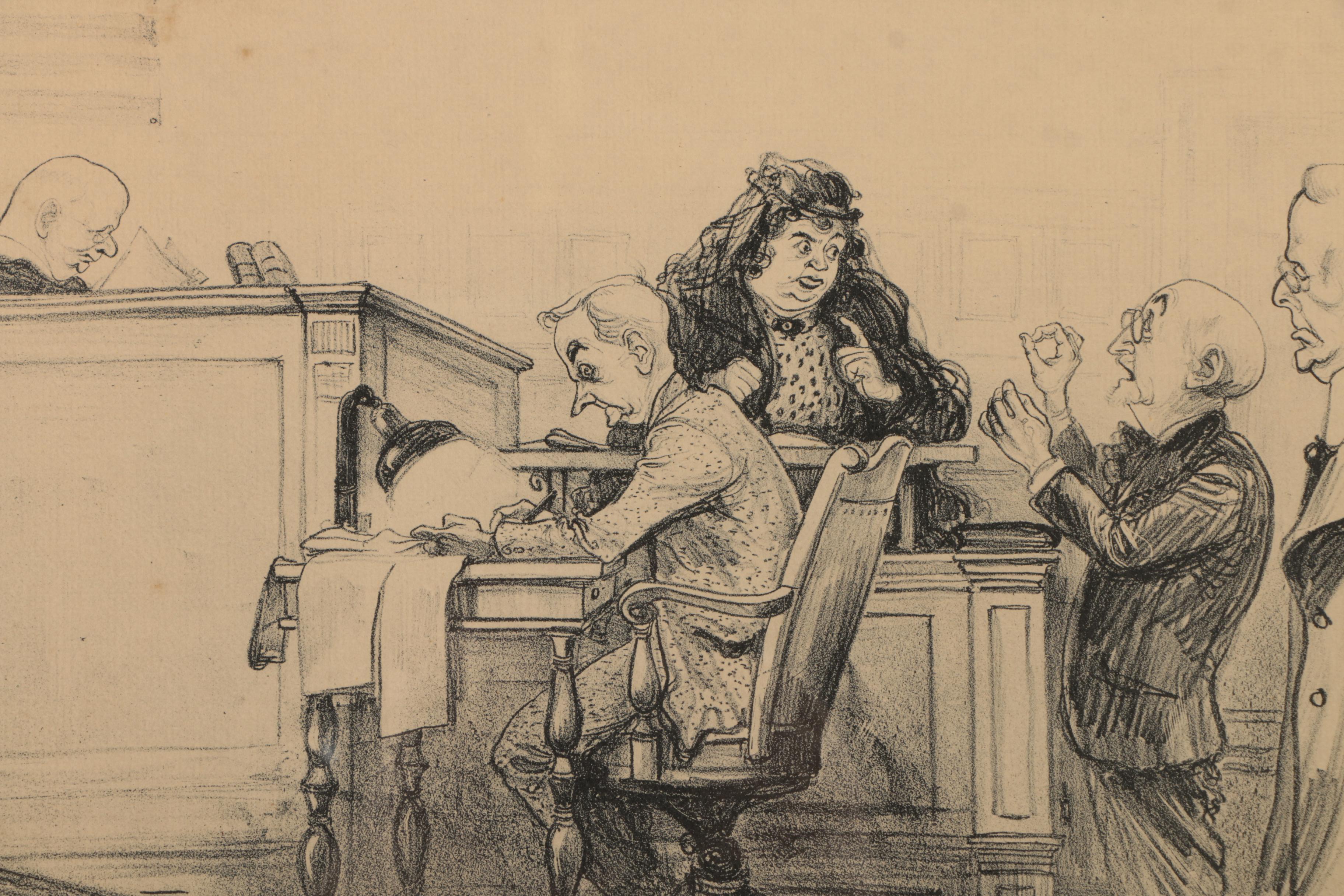 William Sharp Lithographic Illustrations of Courtroom Scenes