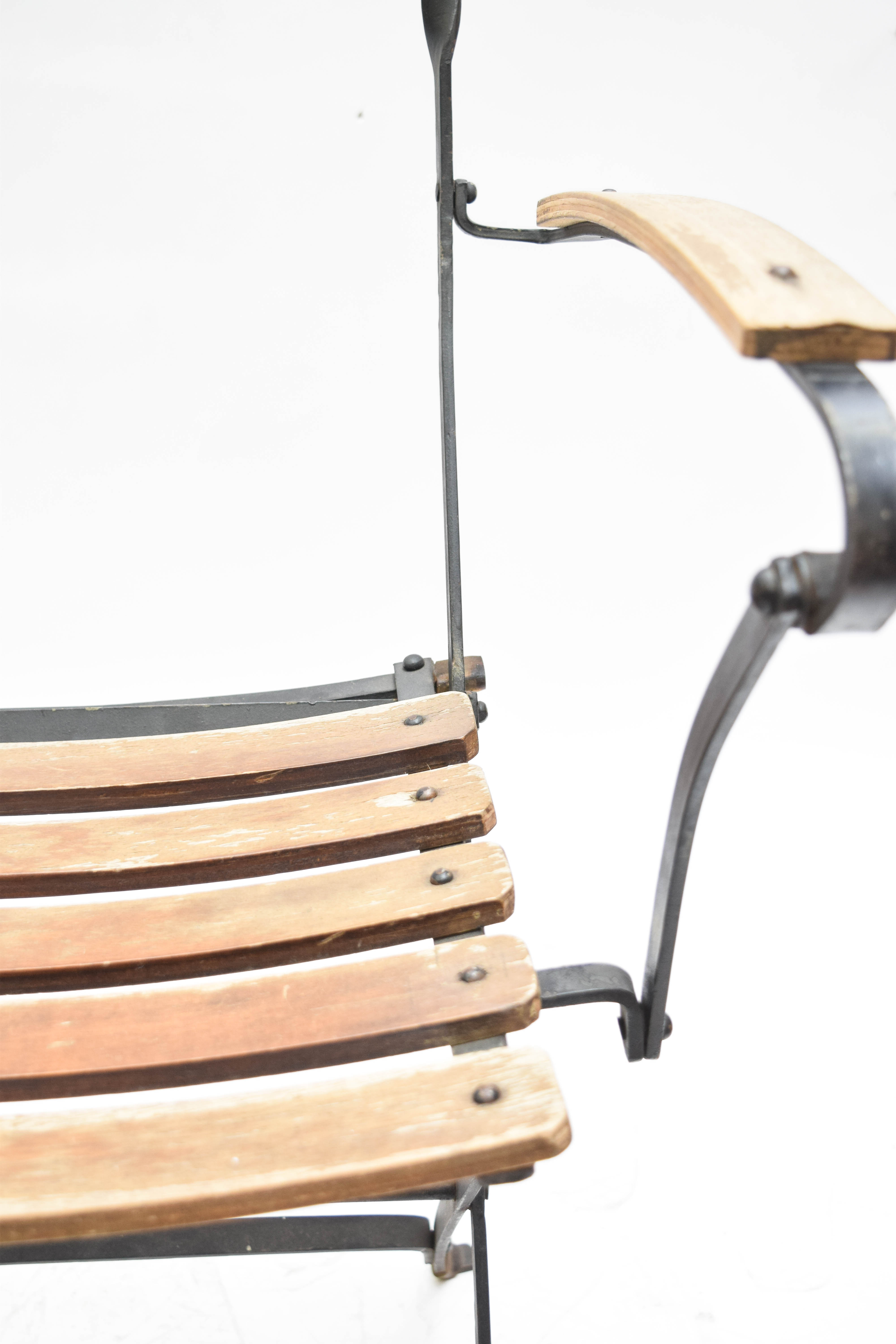 Vintage Folding Chair with Mid Century Modern Side Table by Scheibe