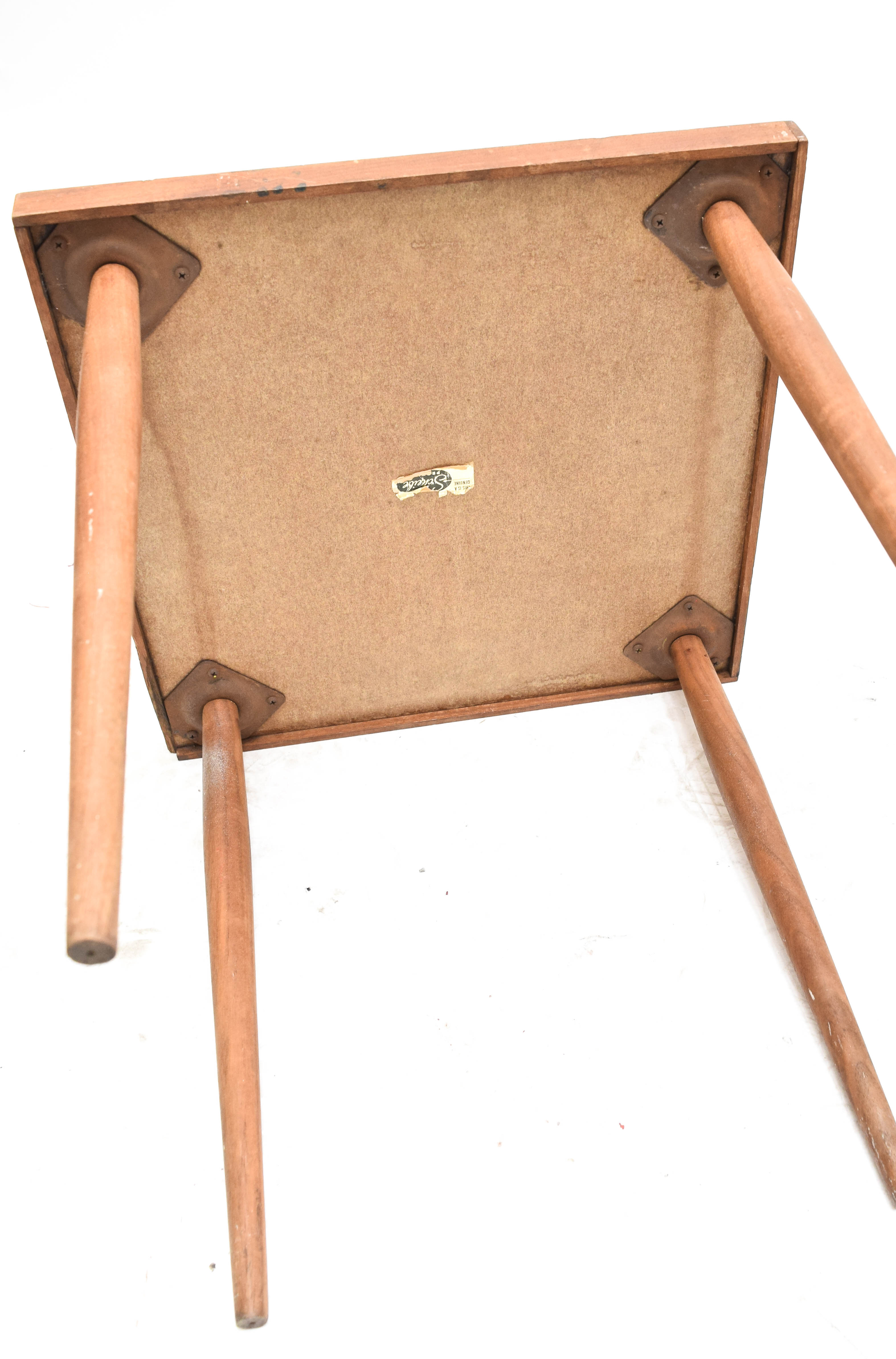 Vintage Folding Chair with Mid Century Modern Side Table by Scheibe