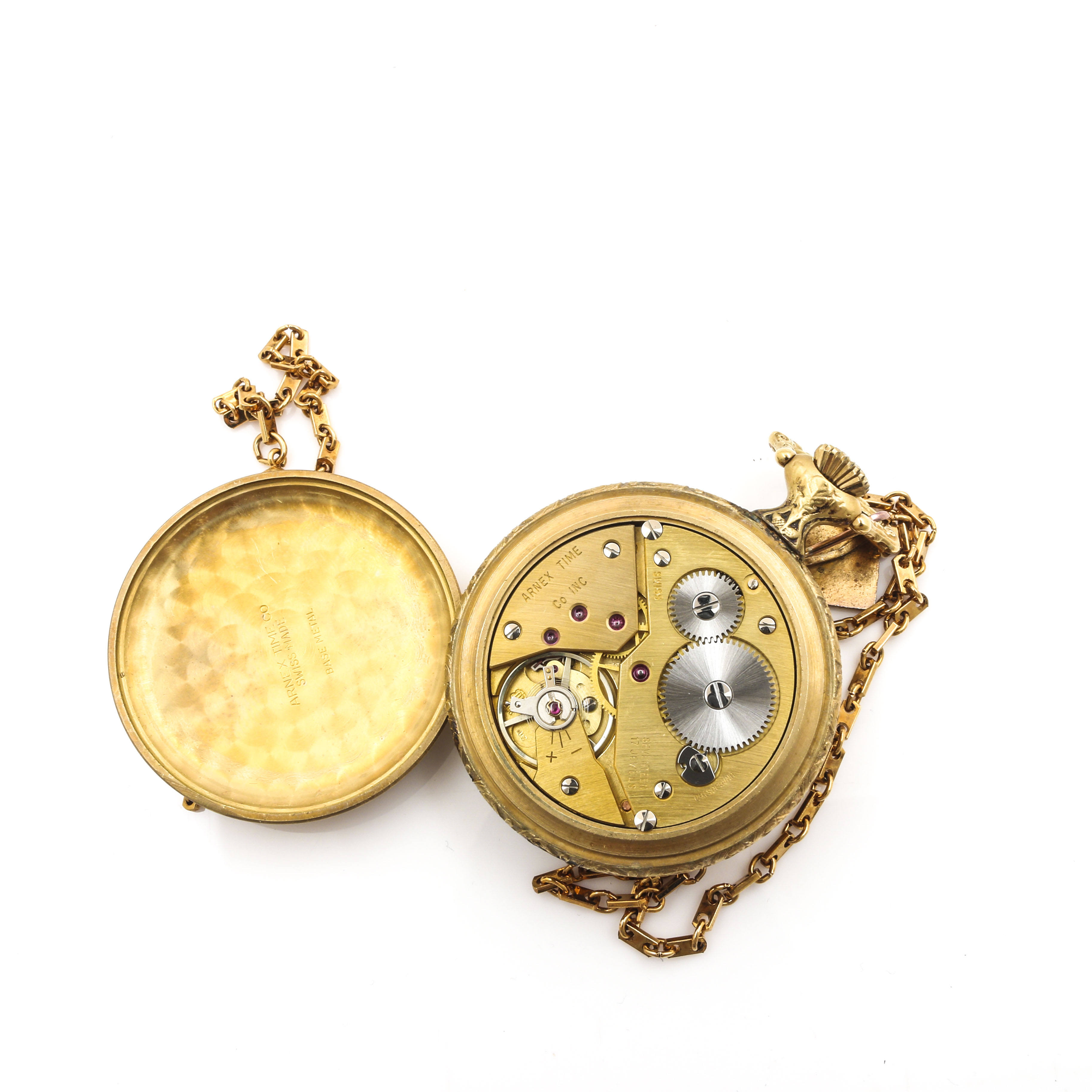 Arnex Gold Tone Pocket Watch