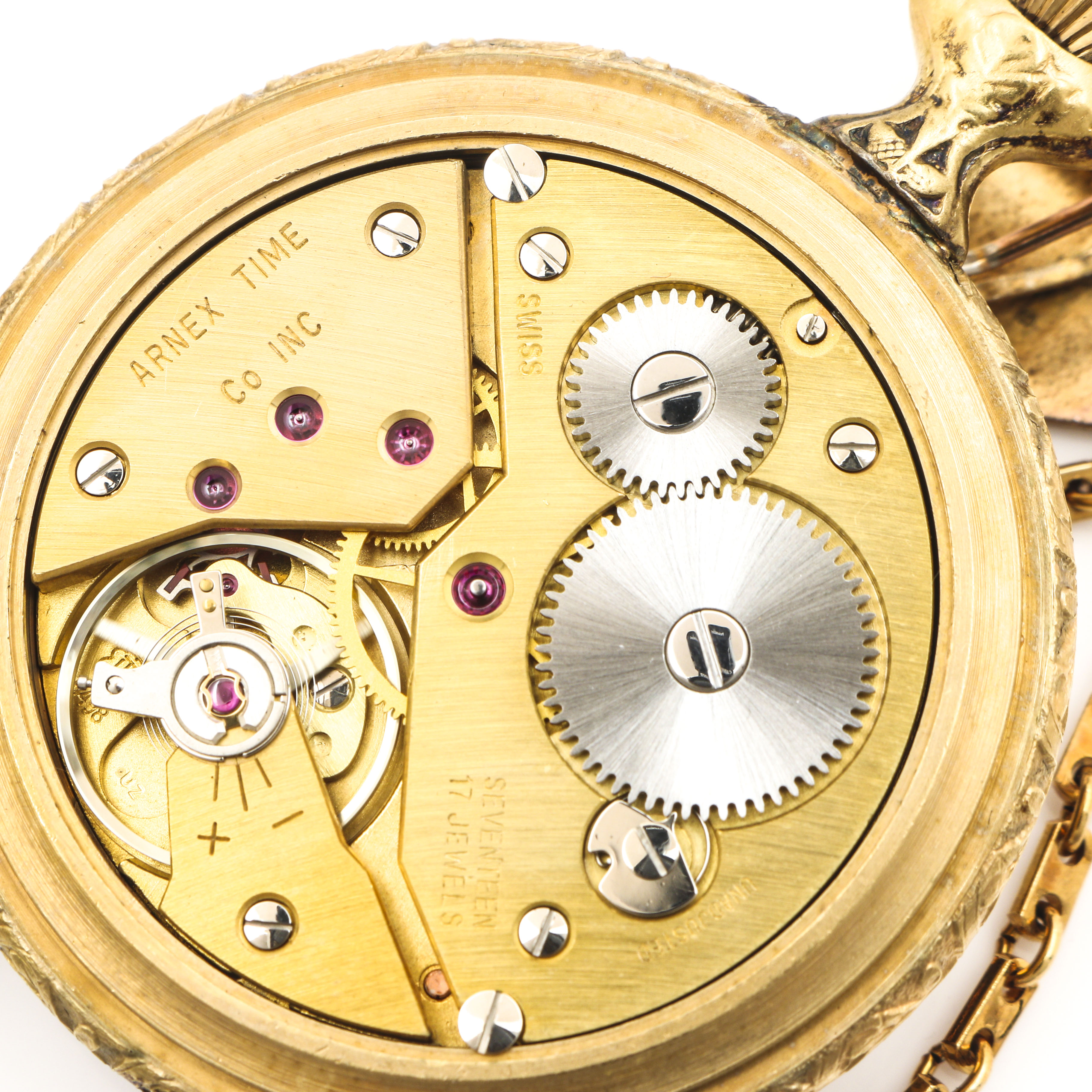 Arnex Gold Tone Pocket Watch