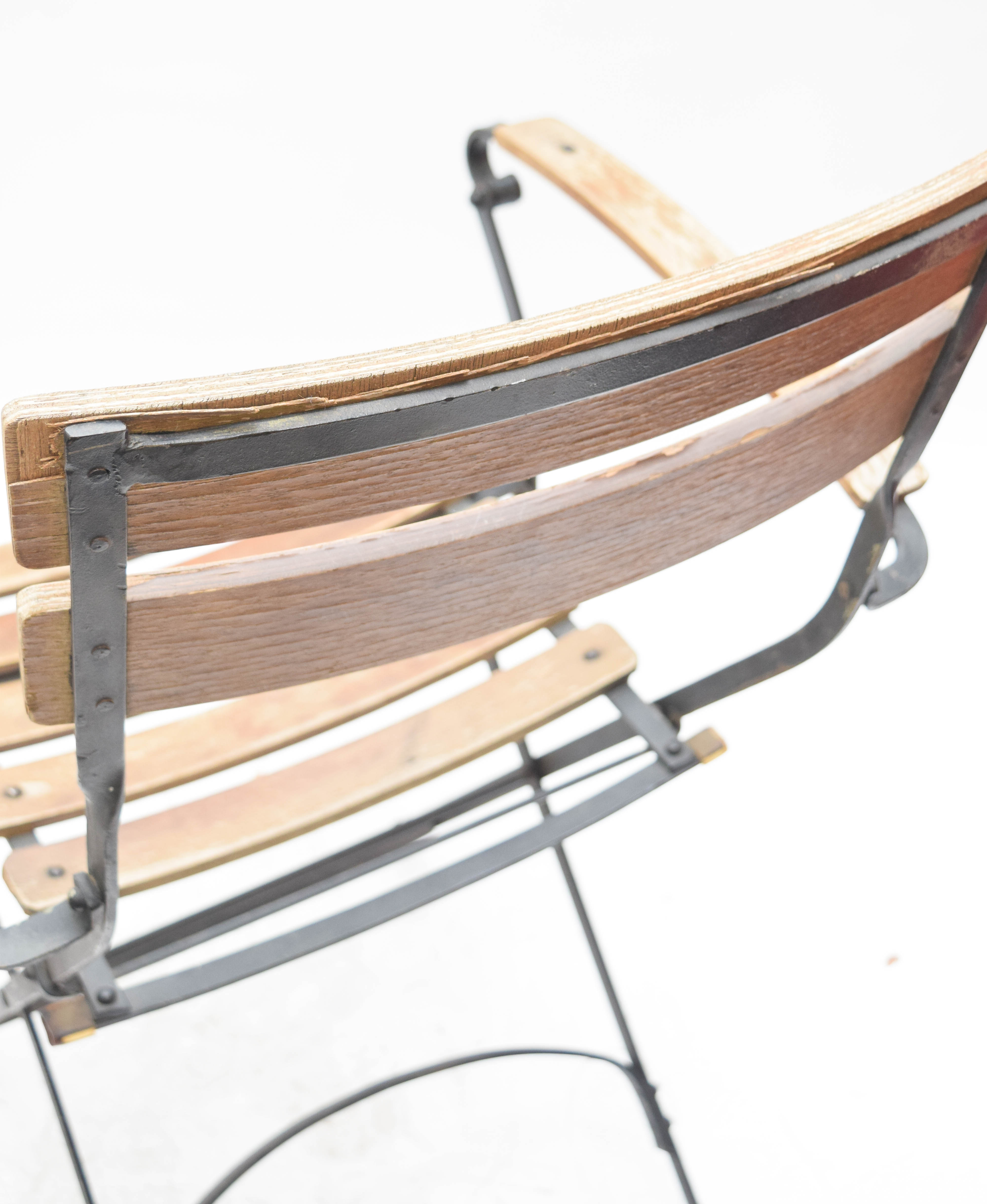 Vintage Folding Chair with Mid Century Modern Side Table by Scheibe