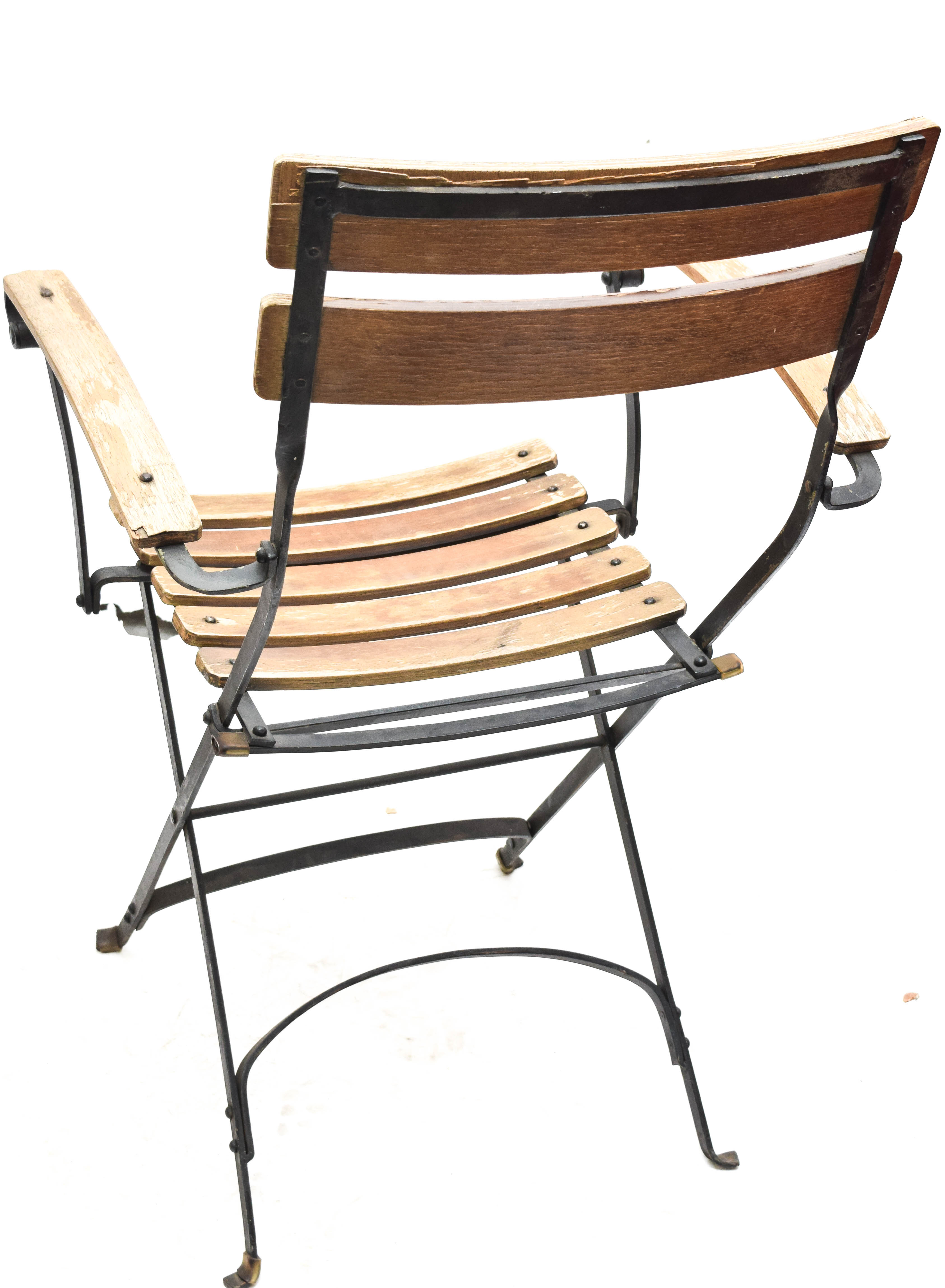 Vintage Folding Chair with Mid Century Modern Side Table by Scheibe