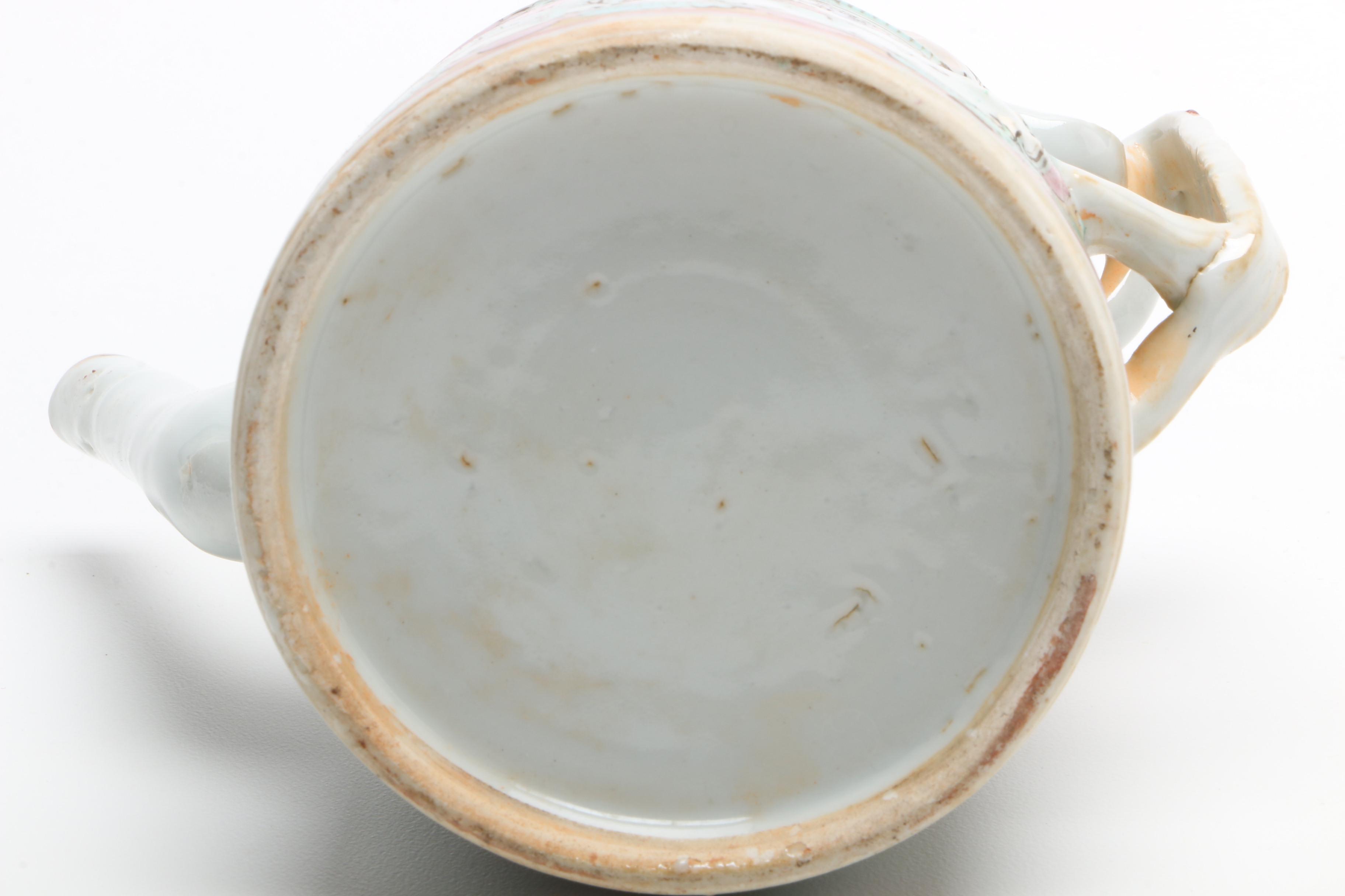 Chinese Porcelain Rose Medallion Teapot