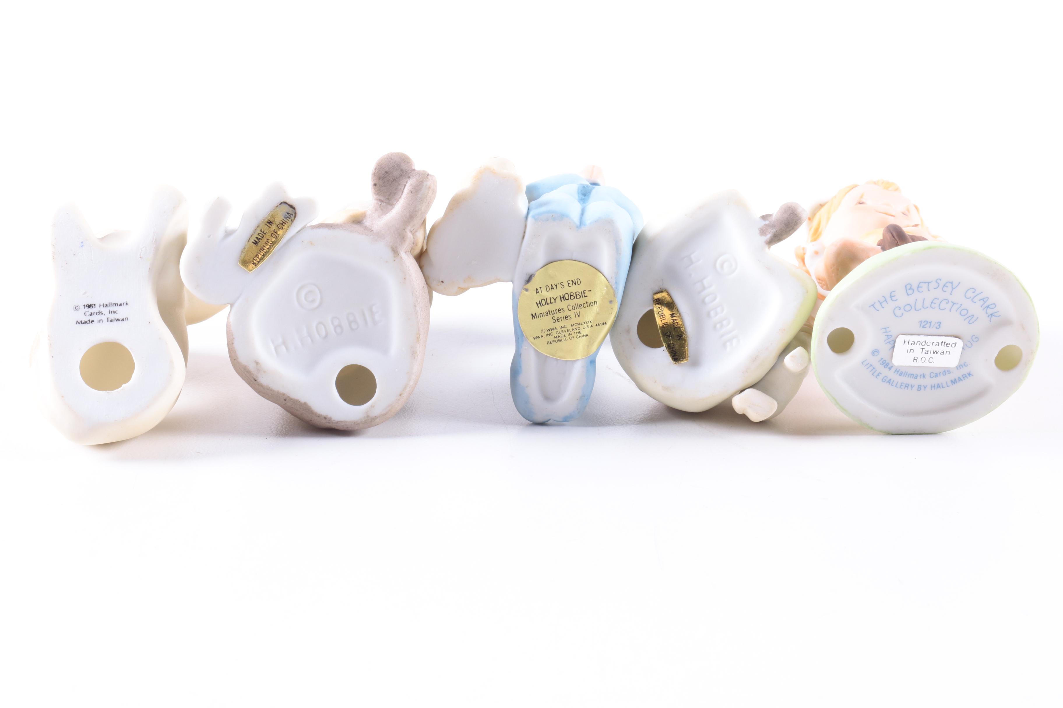 Vintage Porcelain Figurines Including Betsey Clark, Holly Hobbie and Goebel