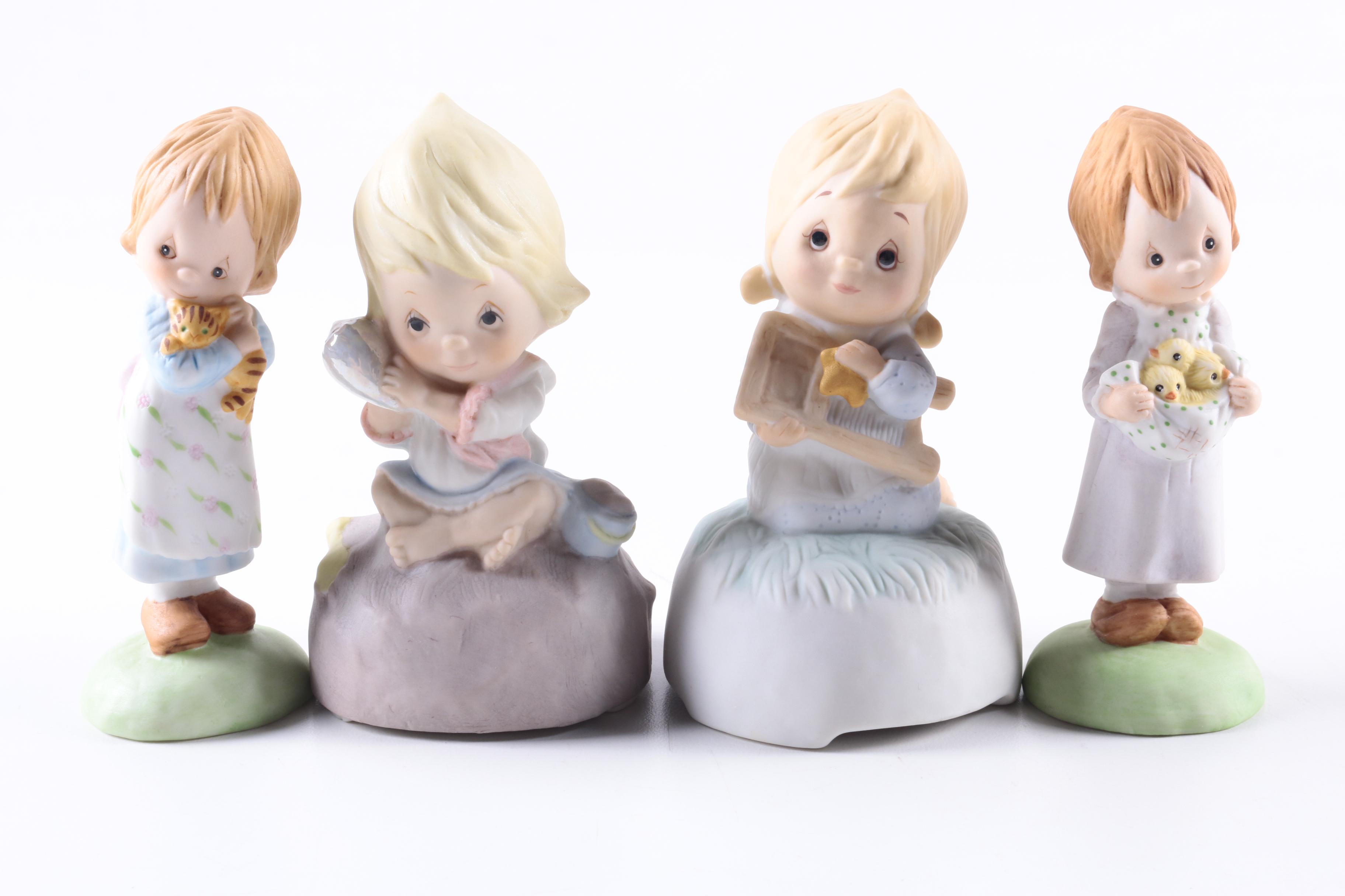 Vintage Porcelain Figurines Including Betsey Clark, Holly Hobbie and Goebel