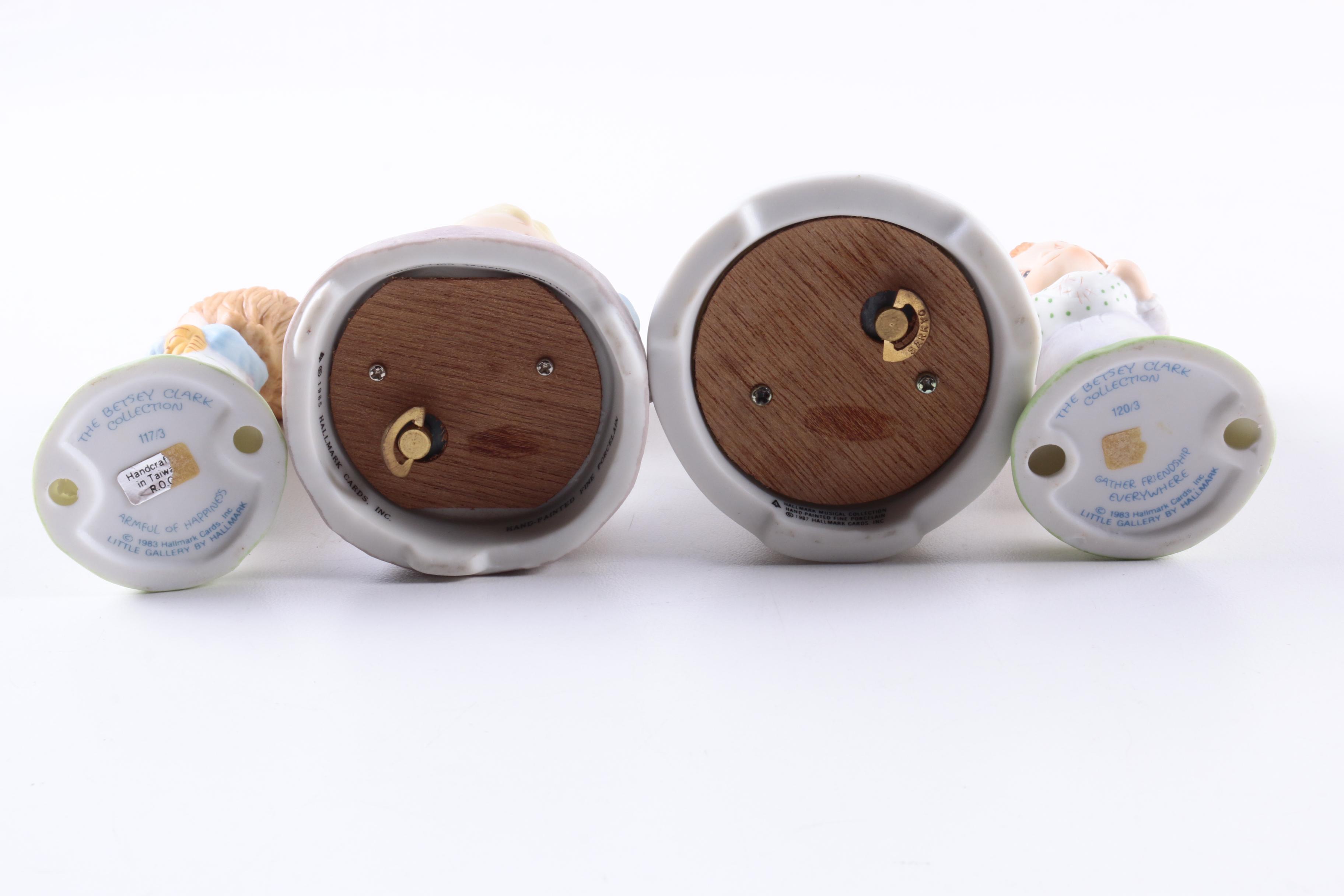 Vintage Porcelain Figurines Including Betsey Clark, Holly Hobbie and Goebel