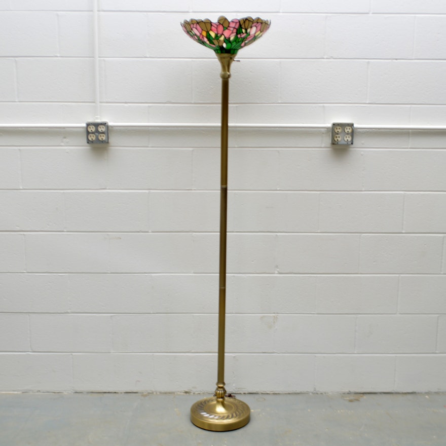 Tiffany-Style Torchiere Floor Lamp