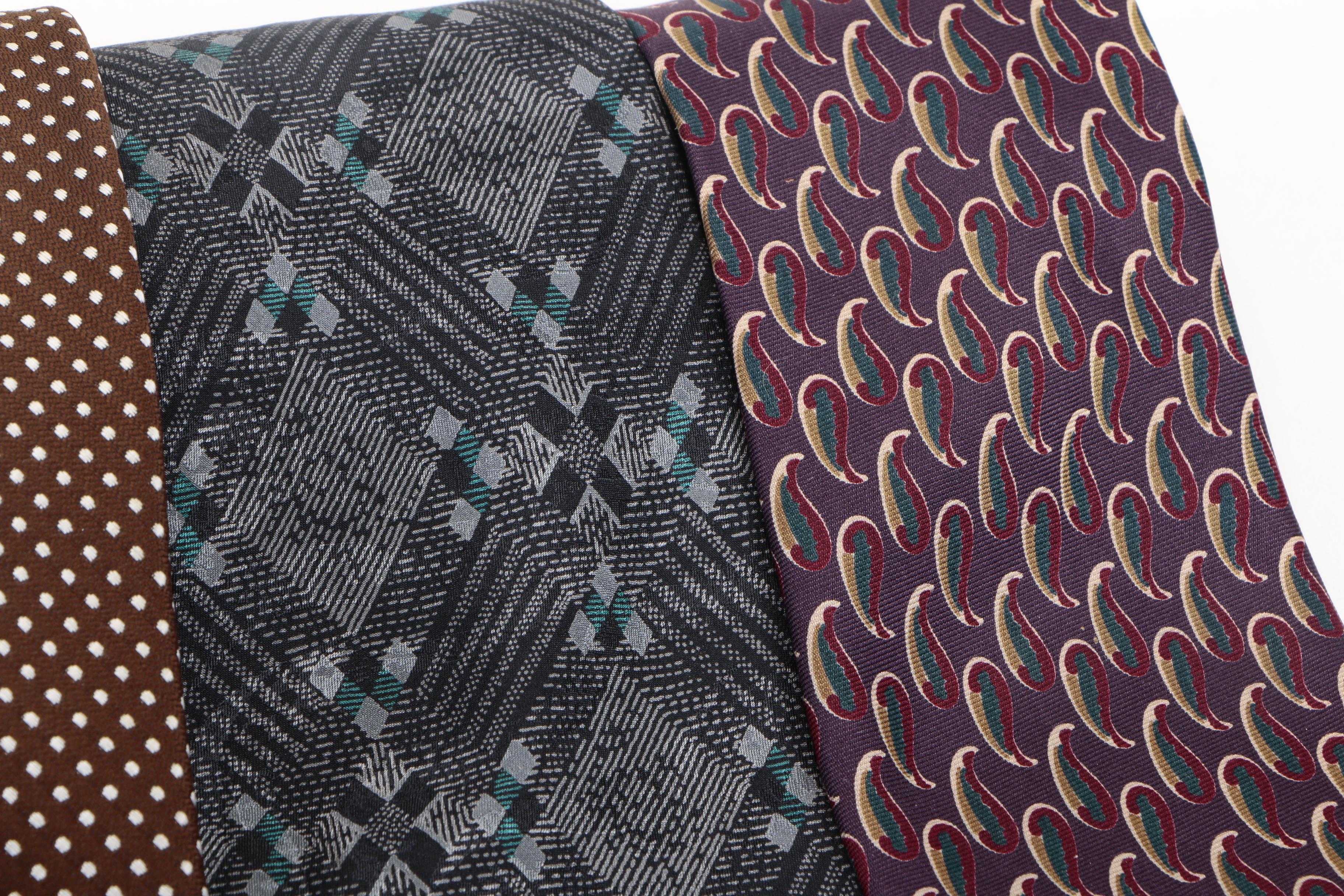 Collection of Ties Including Christian Dior and Giorgio Armani