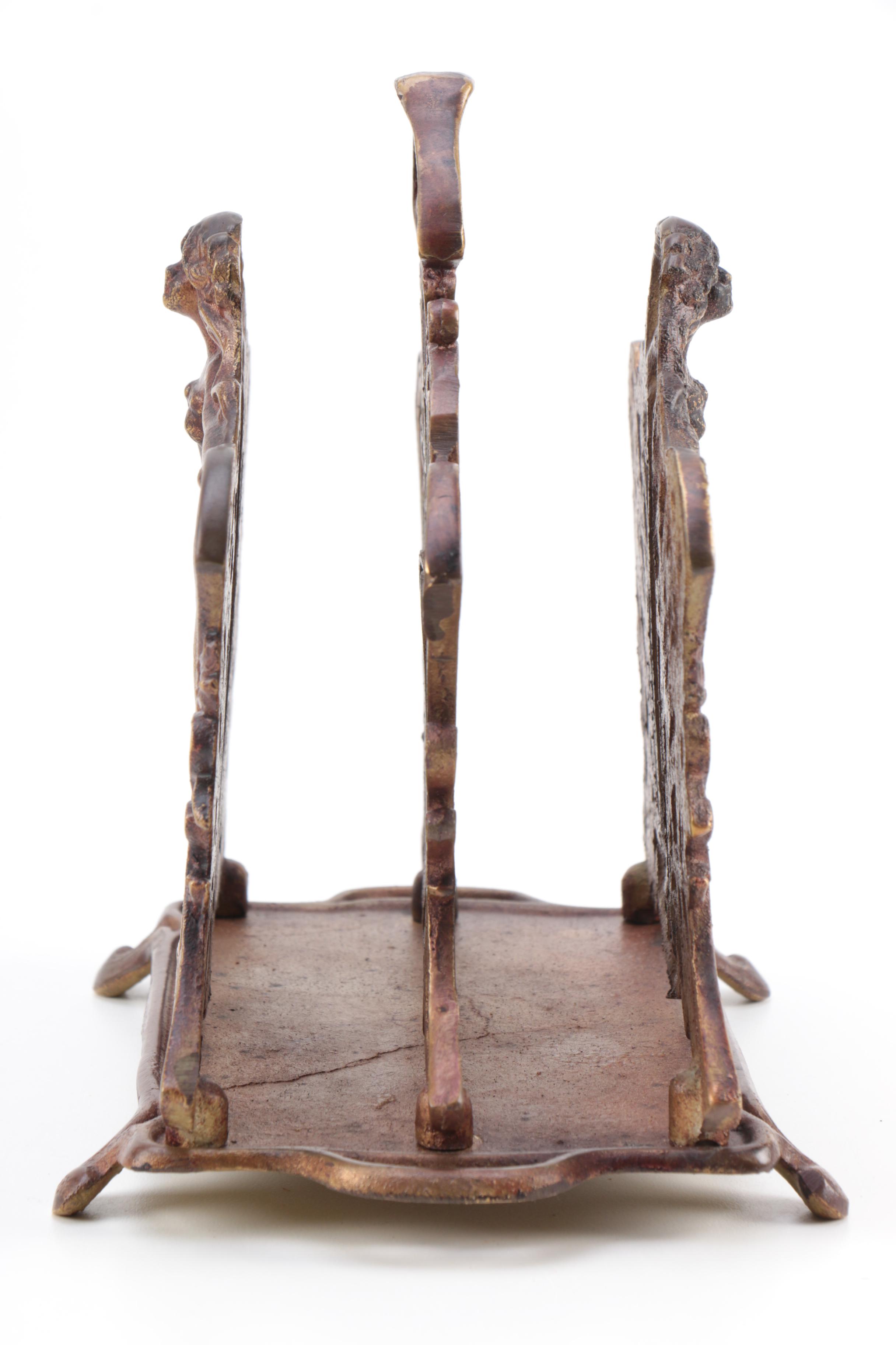 Art Nouveau Style Brass Letter Holder