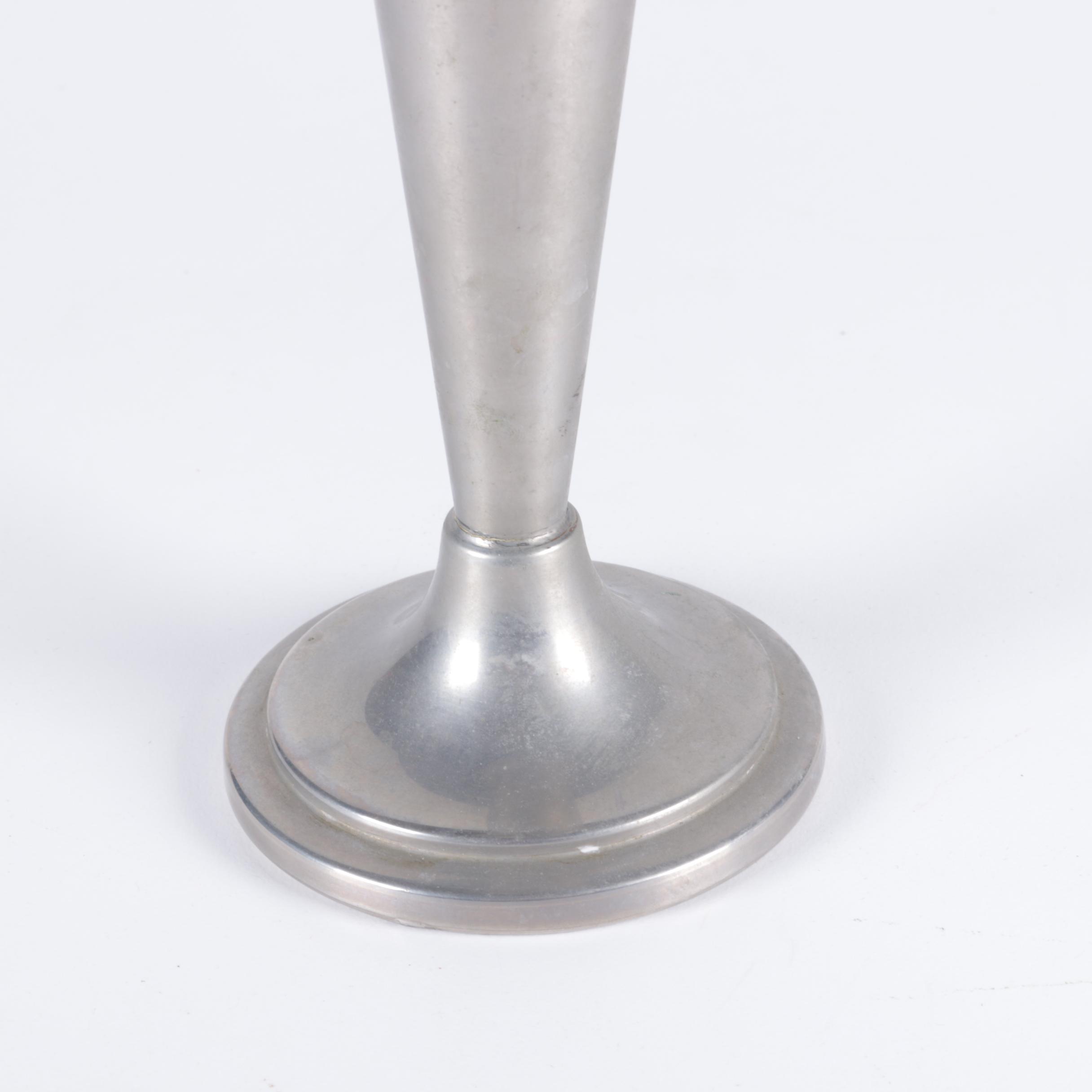 Wood Carved King Bottle Holder with Lehman Brothers Silver Plate Vase