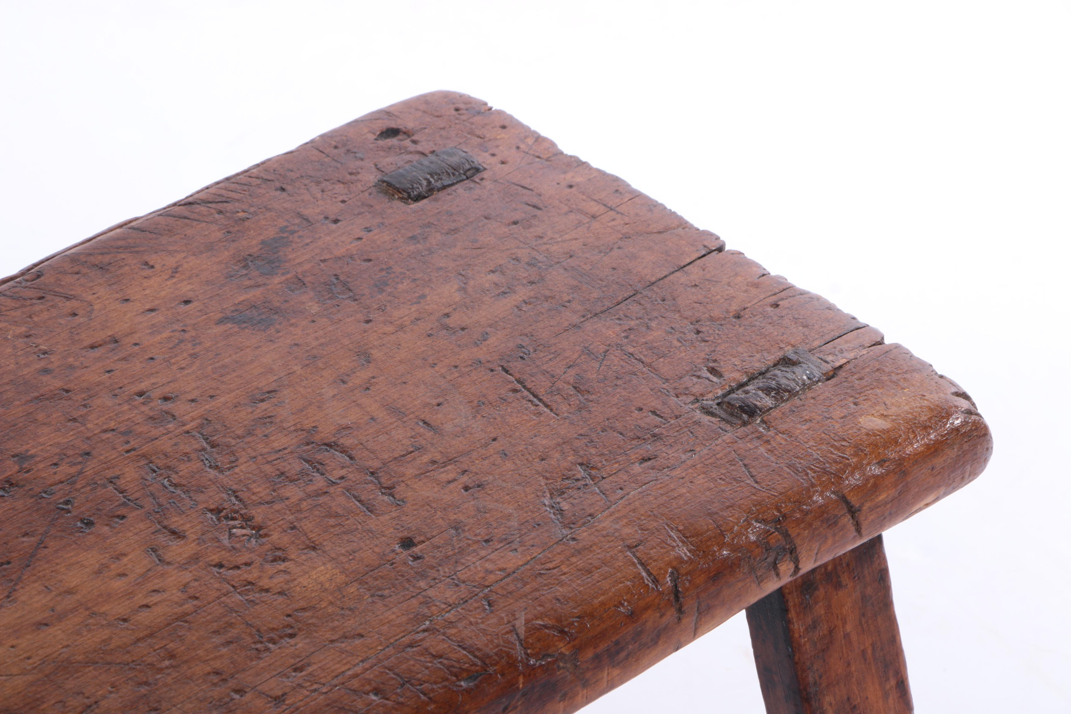 Antique Asian Stool With Through-Tenon Legs