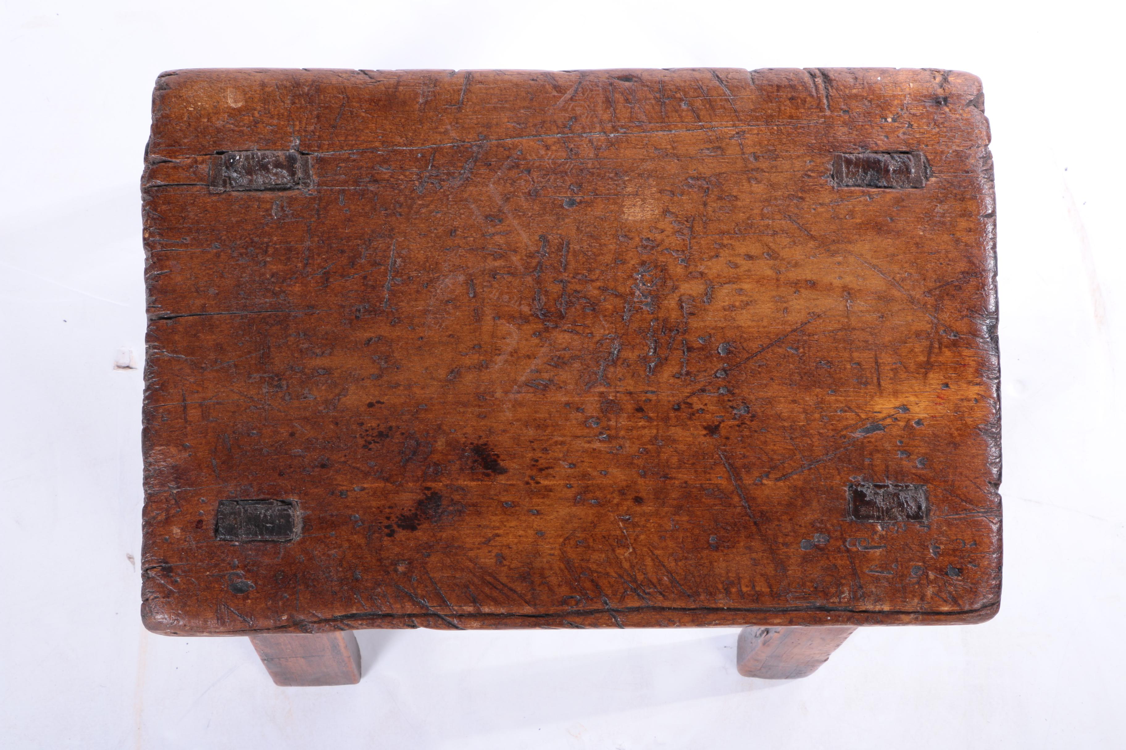 Antique Asian Stool With Through-Tenon Legs