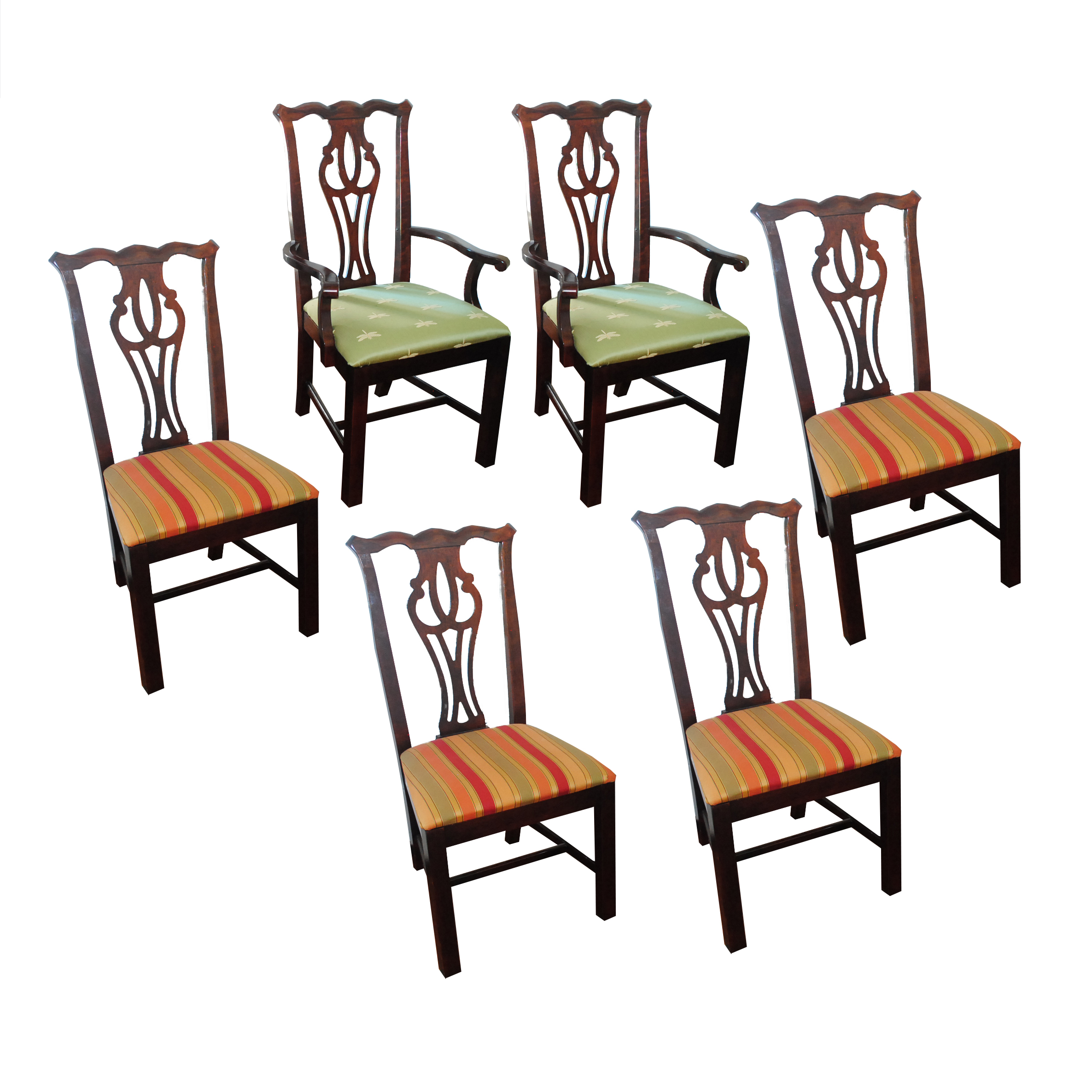 Chippendale Style Cherry Dining Chairs