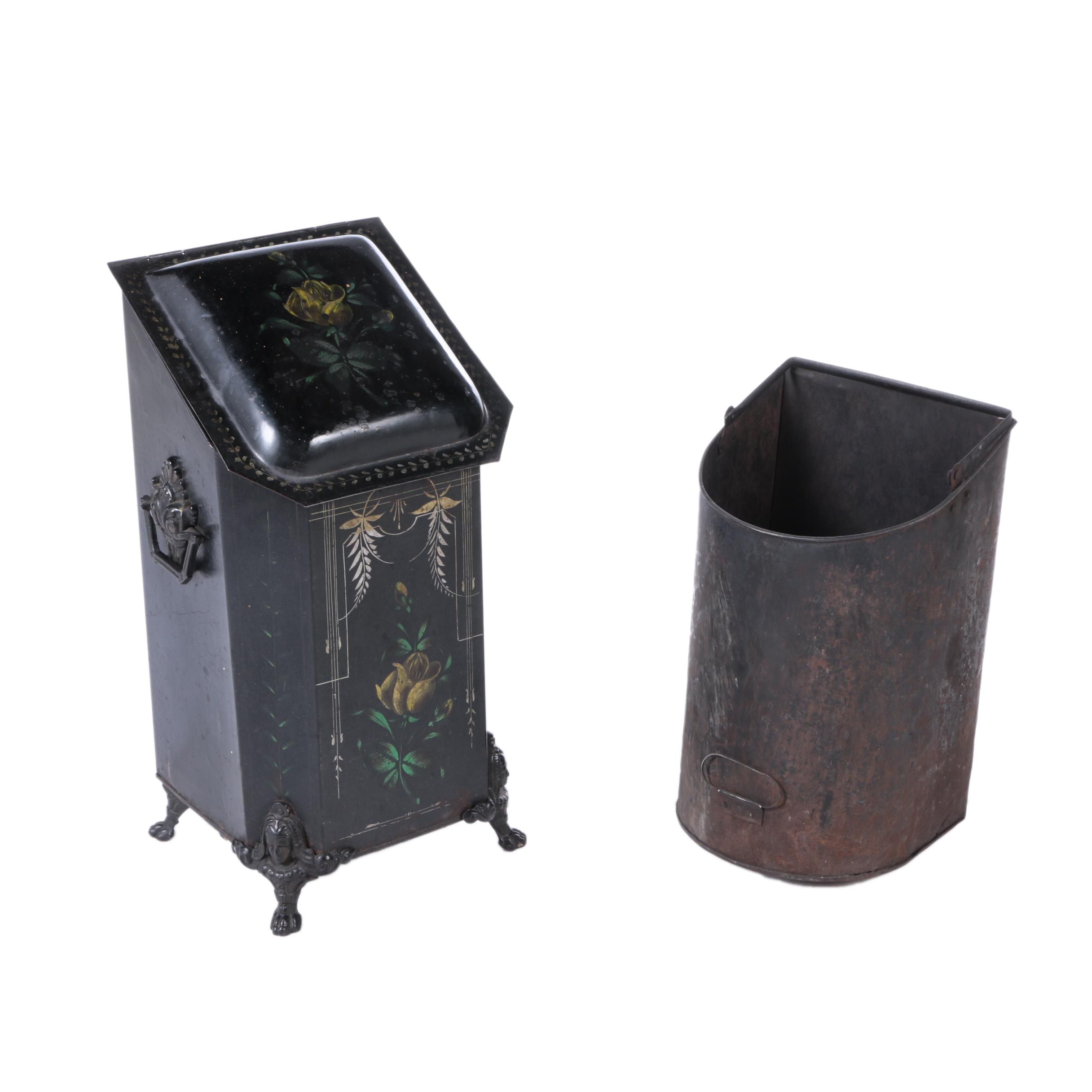 Vintage Metal Coal Bin