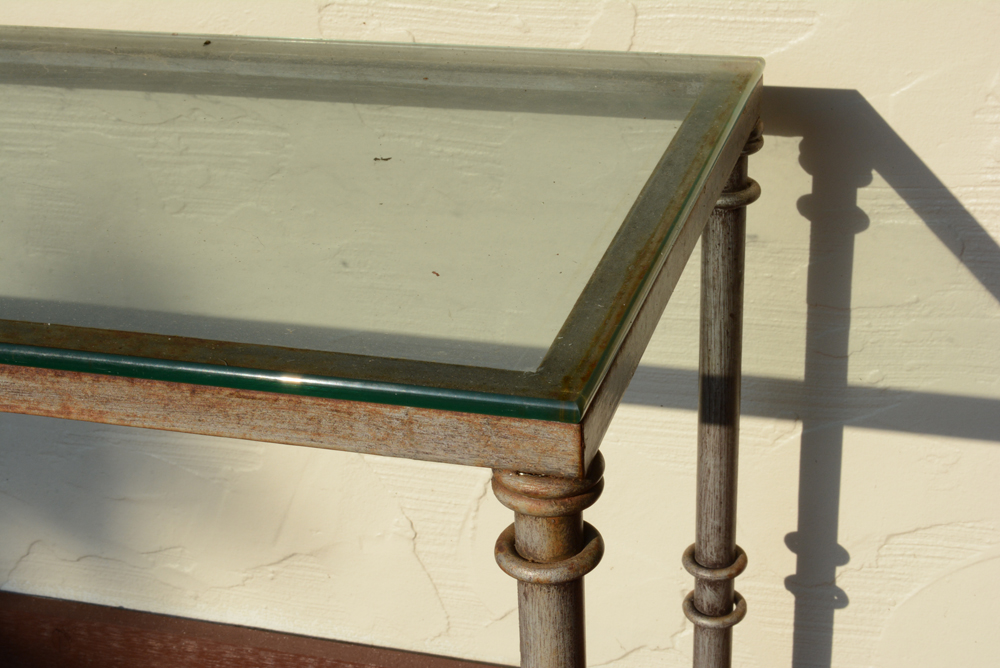 Metal and Glass Entry Table