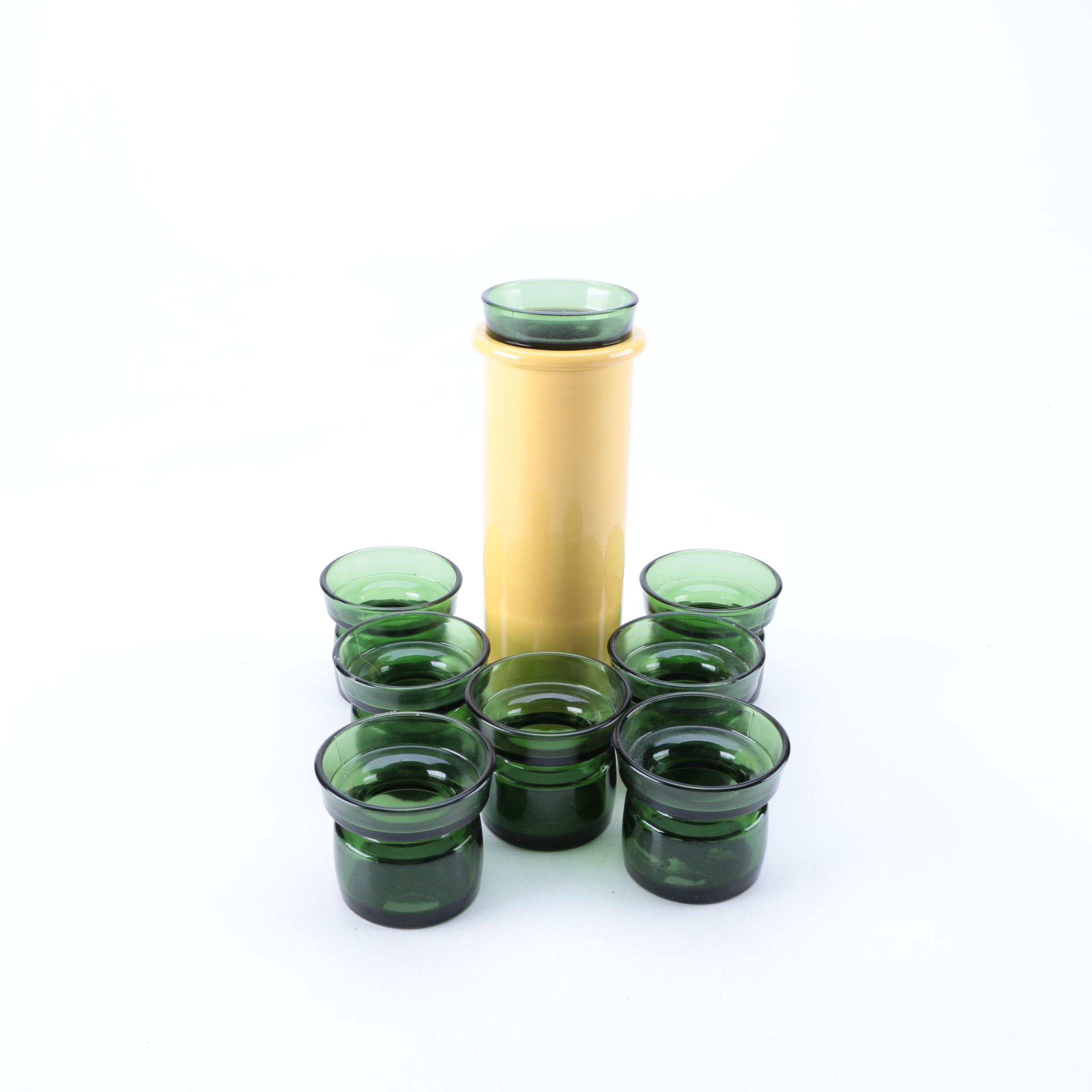 Dansk Cylinder Vase with Danish Modern Glass Candle Holders