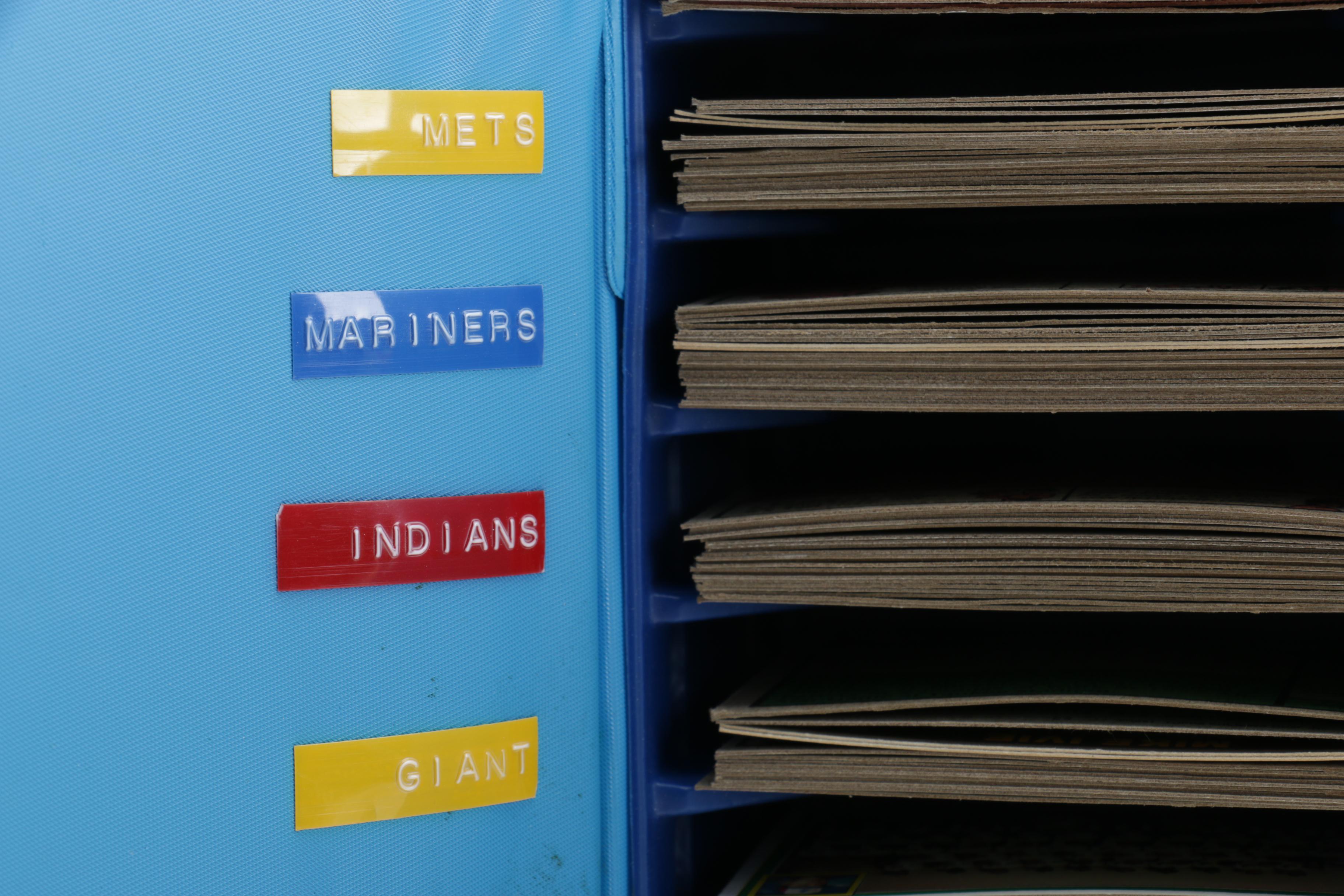 Baseball Cards and Sorting Box