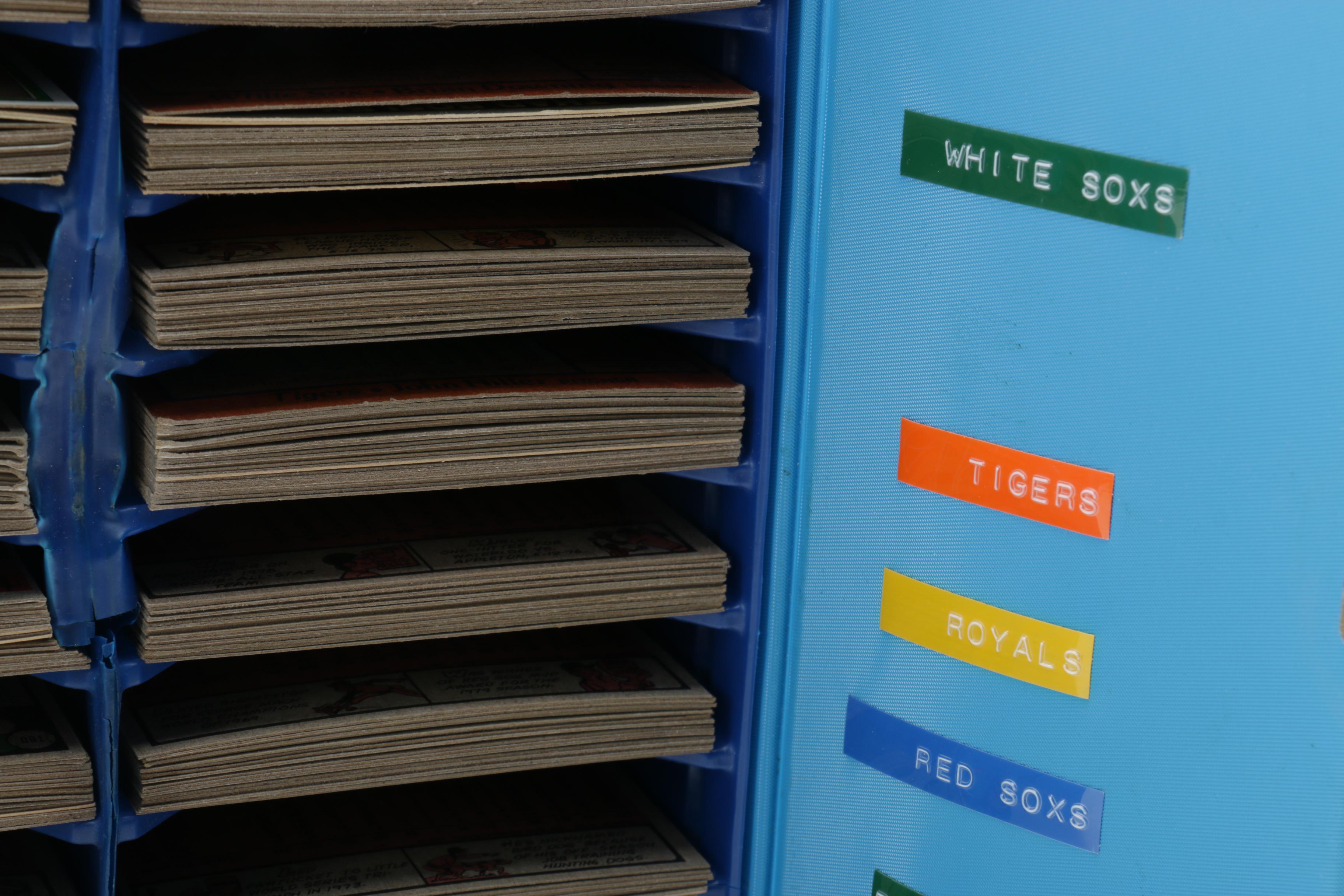 Baseball Cards and Sorting Box