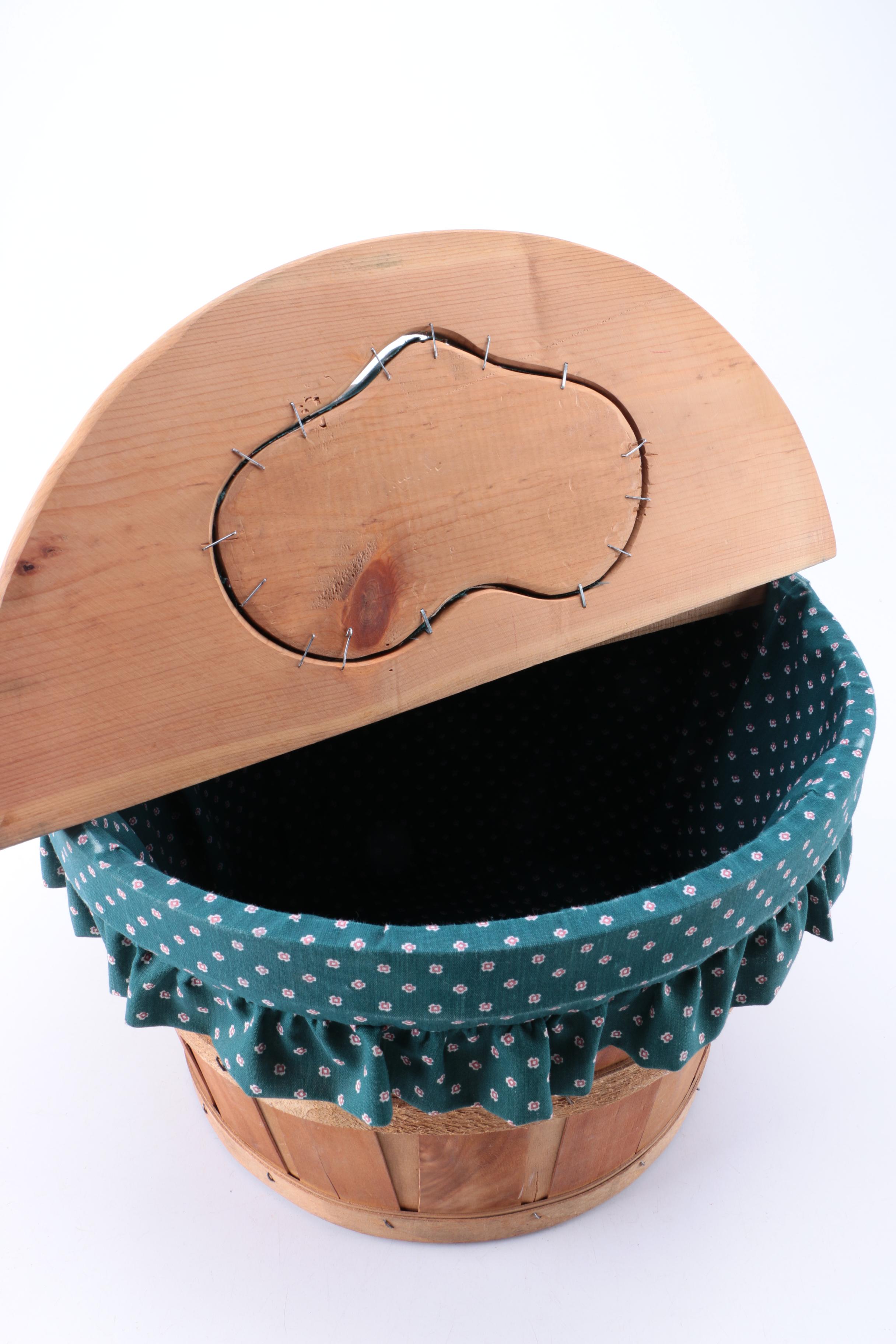 Wood and Cloth Picnic Basket