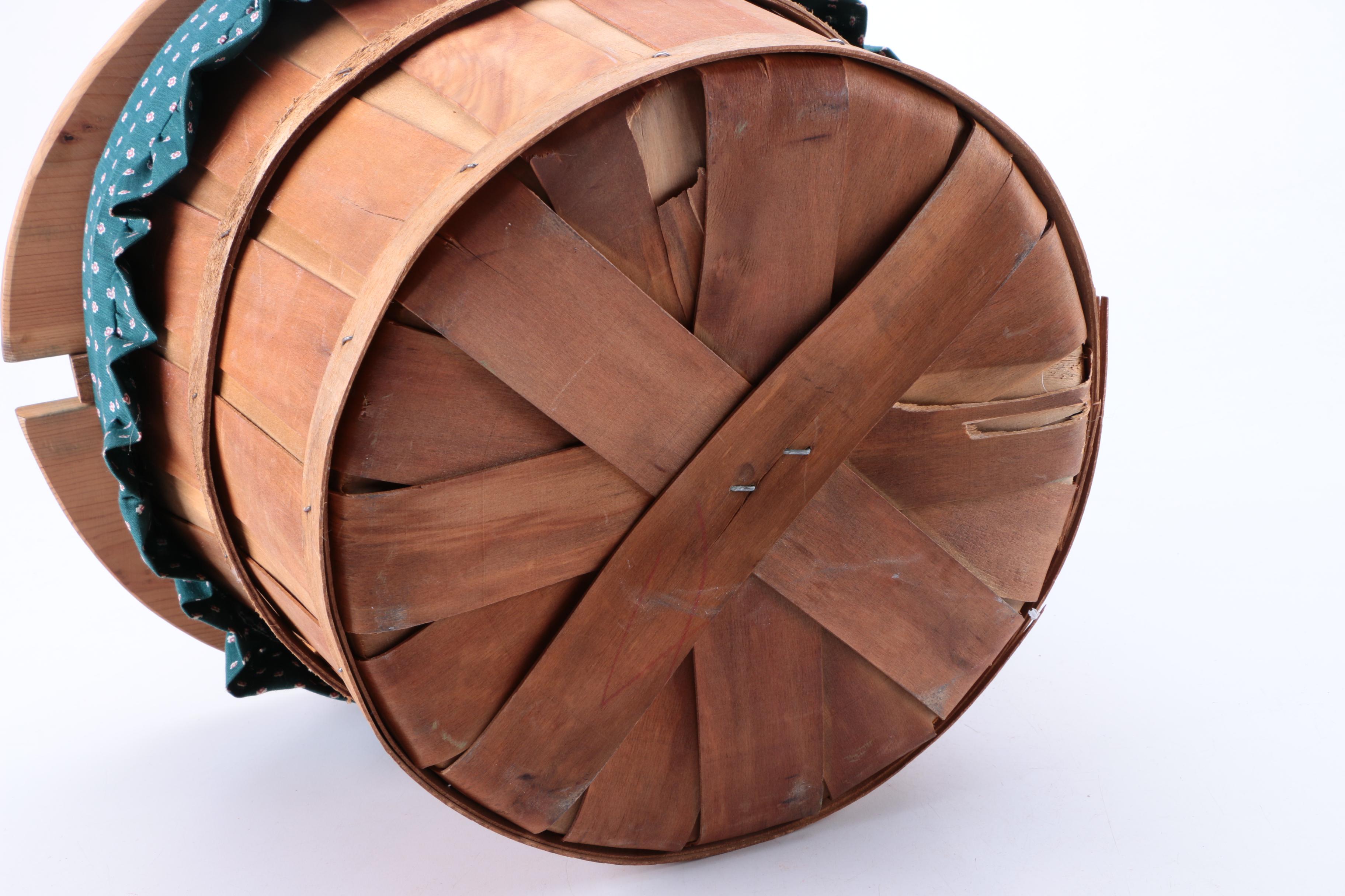 Wood and Cloth Picnic Basket