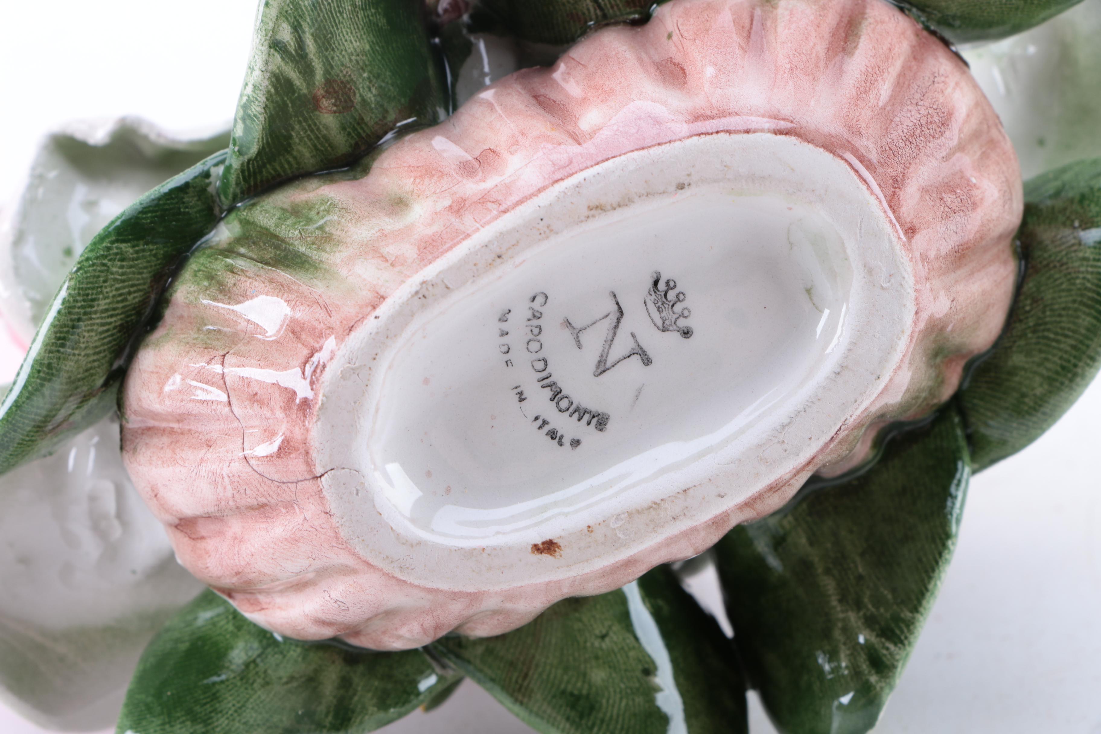 Capodimonte Porcelain Flower Basket