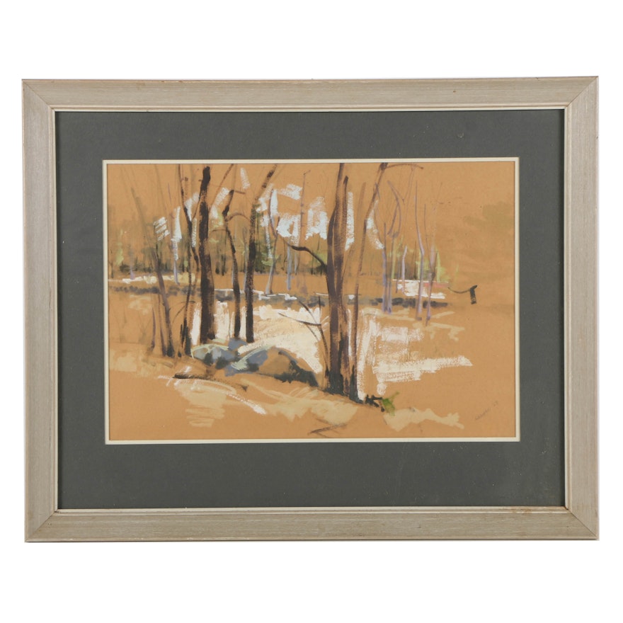 Harman Oil Painting of a Bare Winter Forest