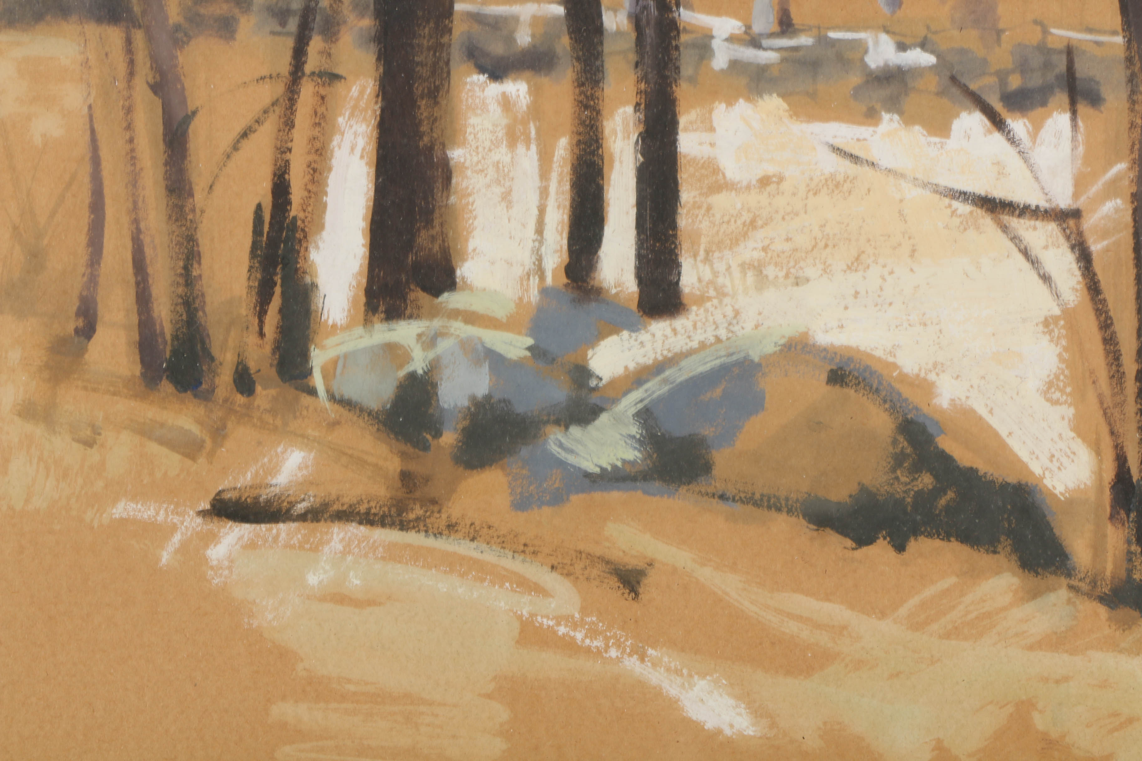 Harman Oil Painting of a Bare Winter Forest