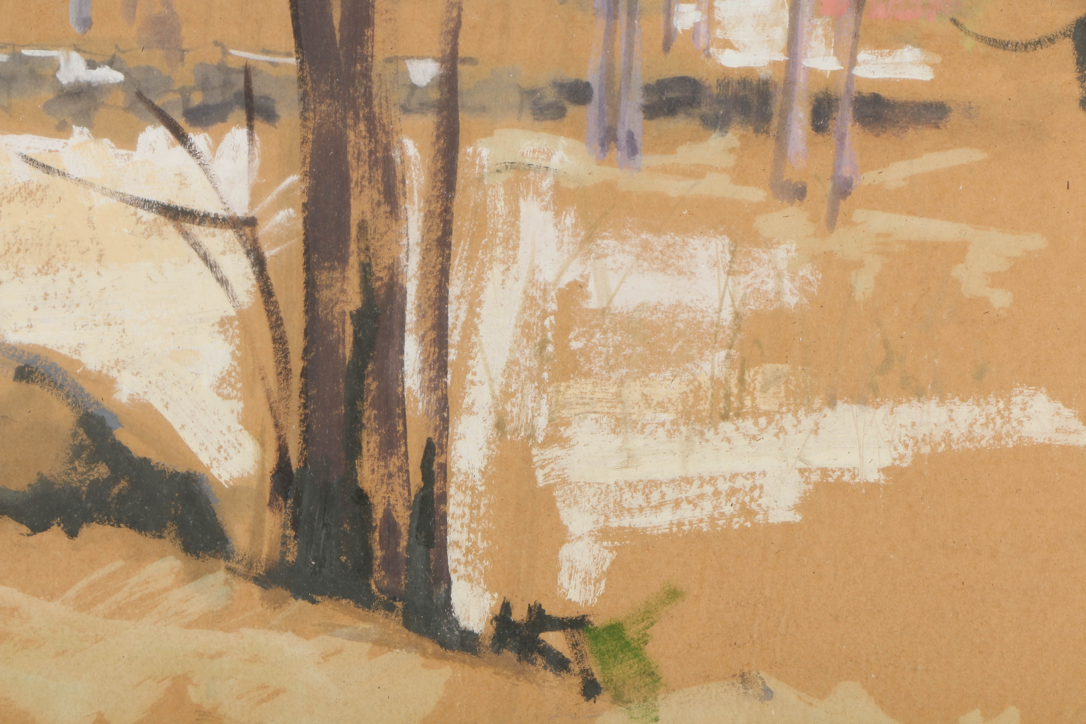 Harman Oil Painting of a Bare Winter Forest