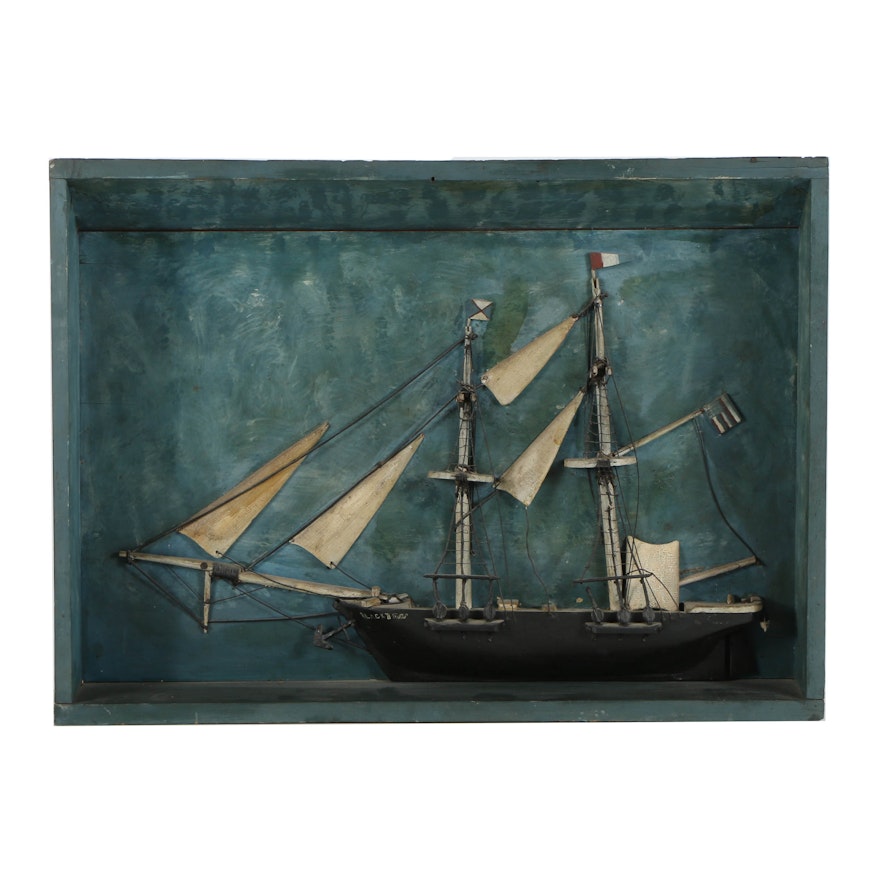 Vintage Half Ship Diorama