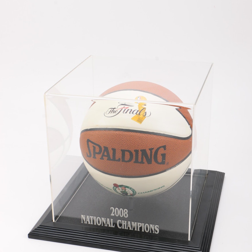 2008 NBA Finals Basketball With Display Case