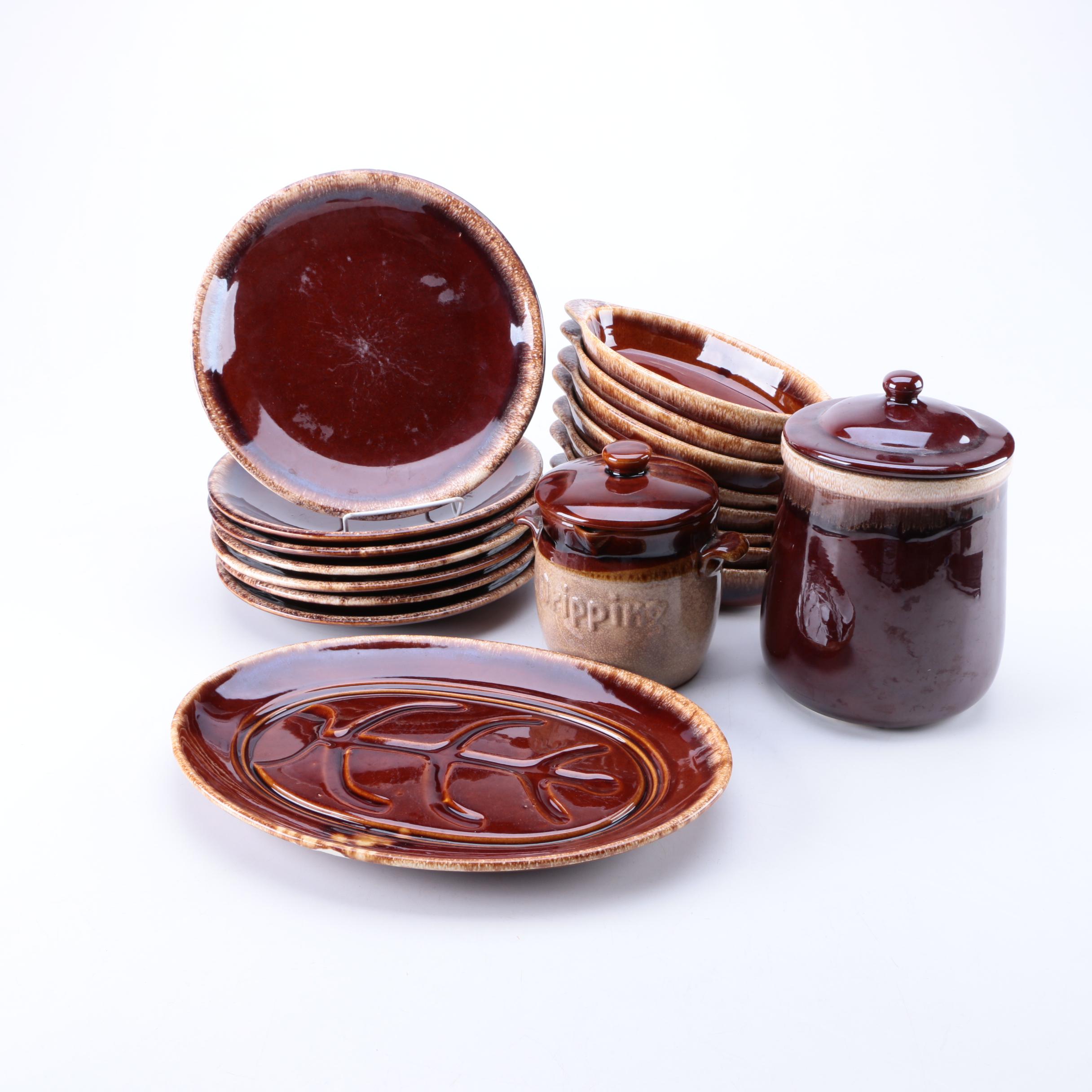 Hull "Brown Drip" Serving Dishes