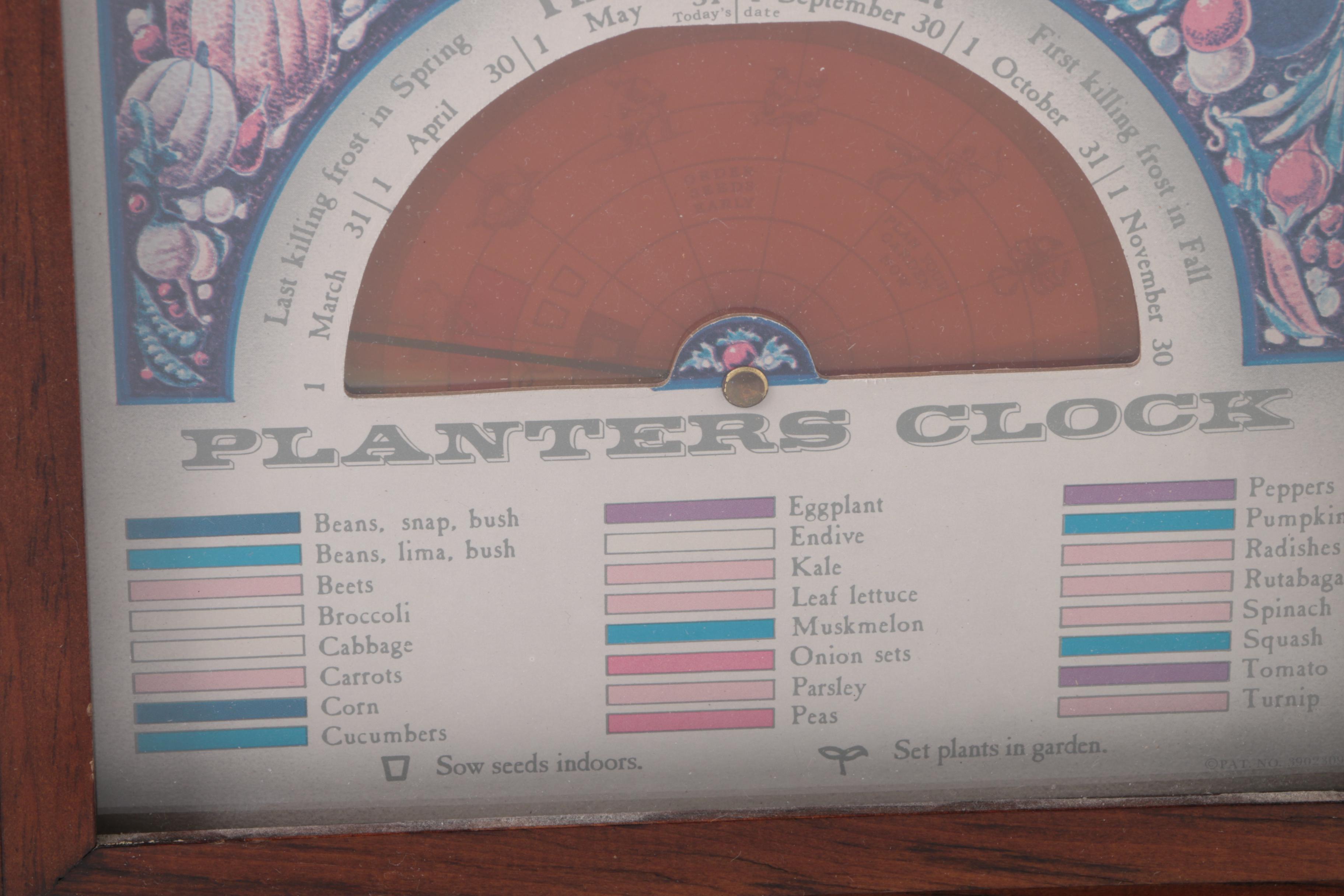 Vintage Wooden Planter's Wall Clock