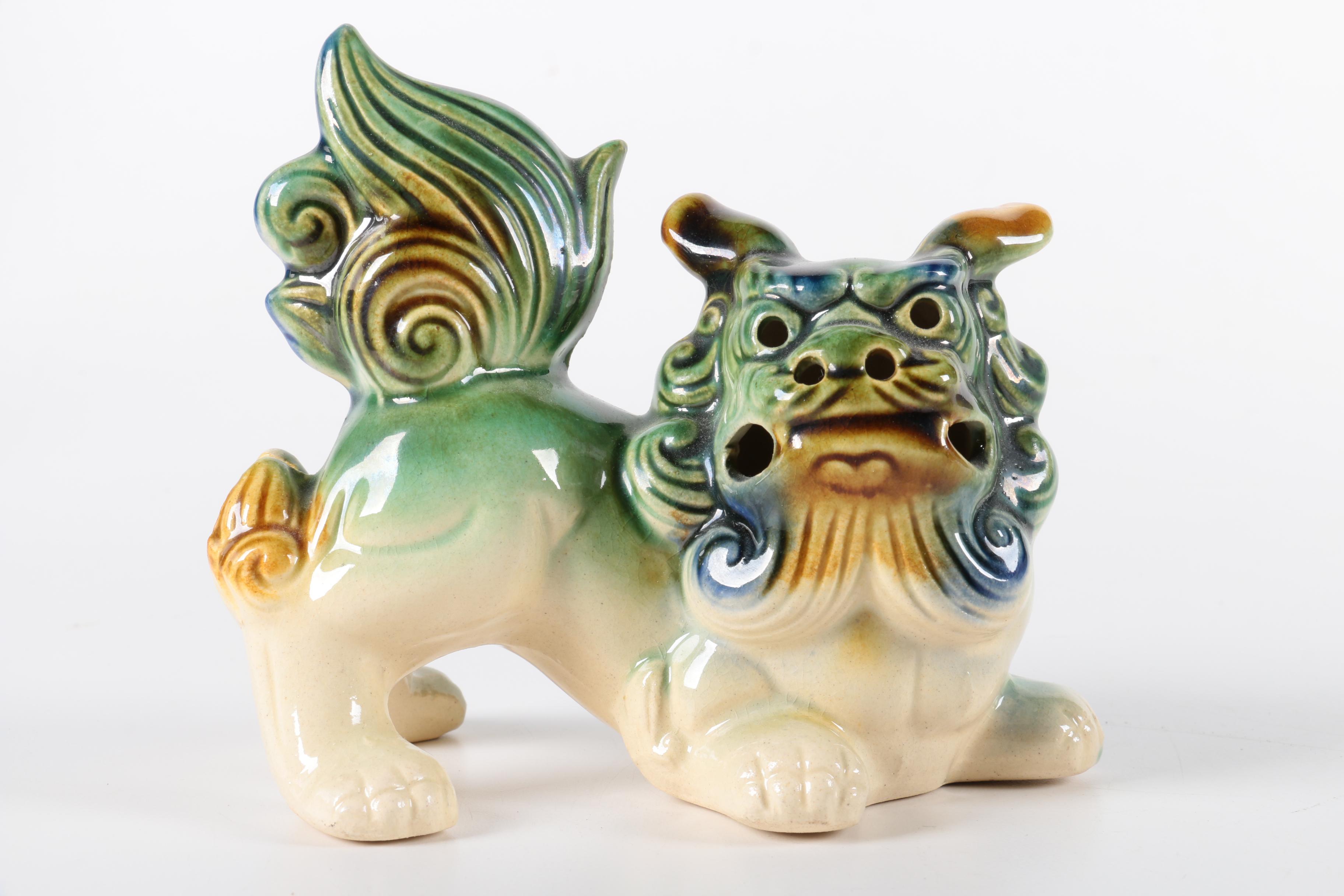 Pair of Ceramic Guardian Lions