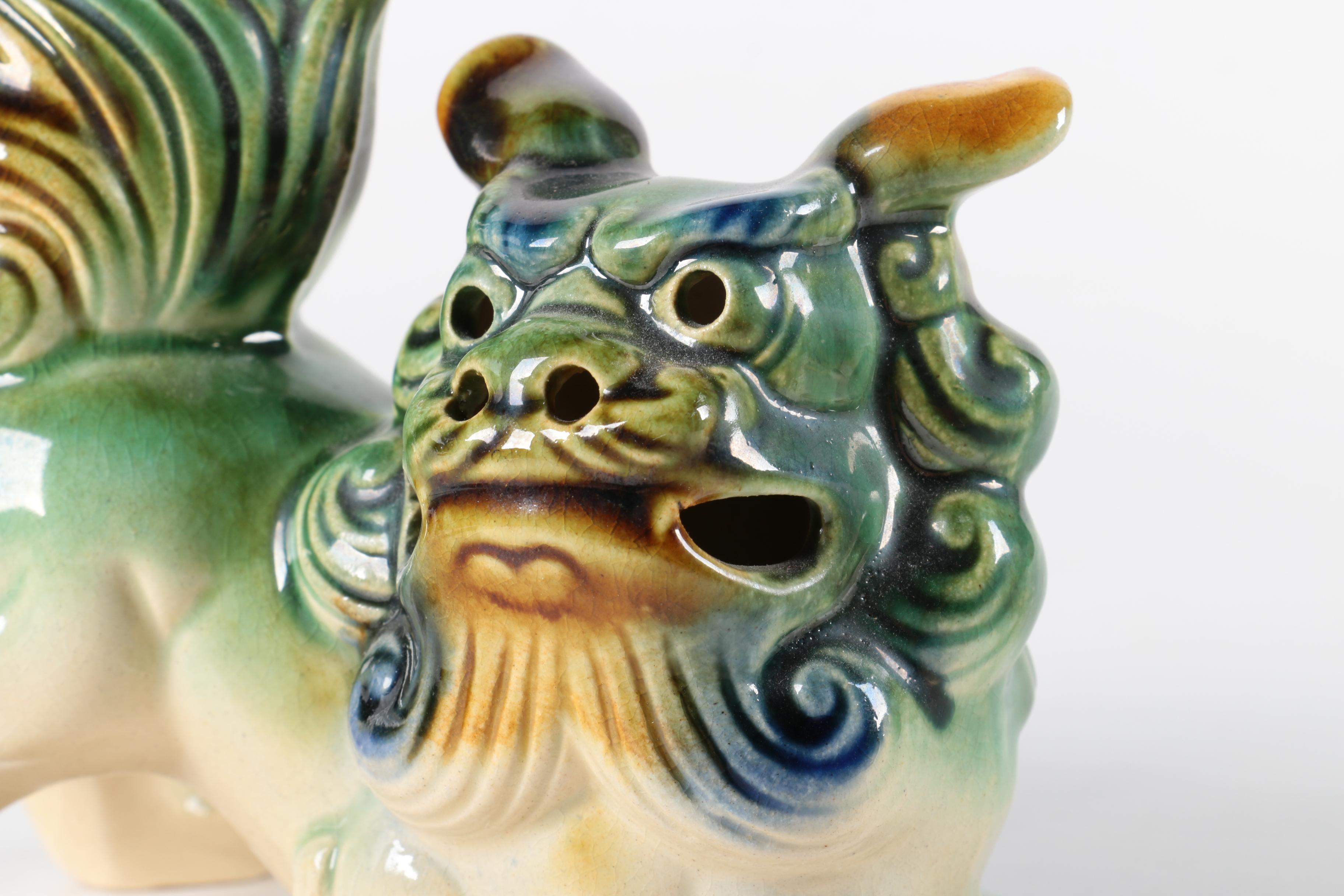 Pair of Ceramic Guardian Lions
